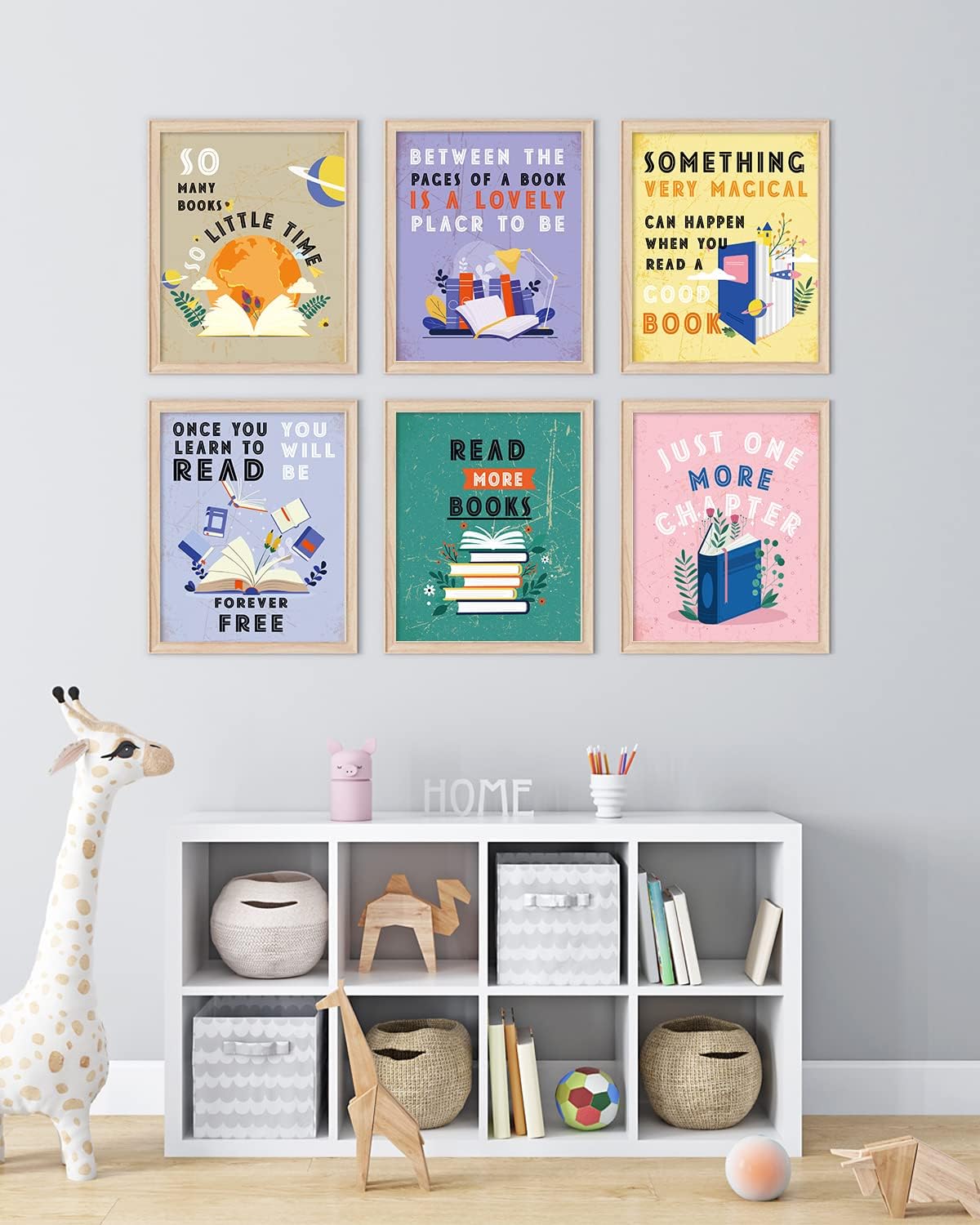 MTL HOE Inspirational Reading Posters Motivational Books Quote Art Print For Kids Study, Reading Posters For Library Book Nook Art Print, Classroom Library Decoration (Set Of 6 8"X 10" Unframed)