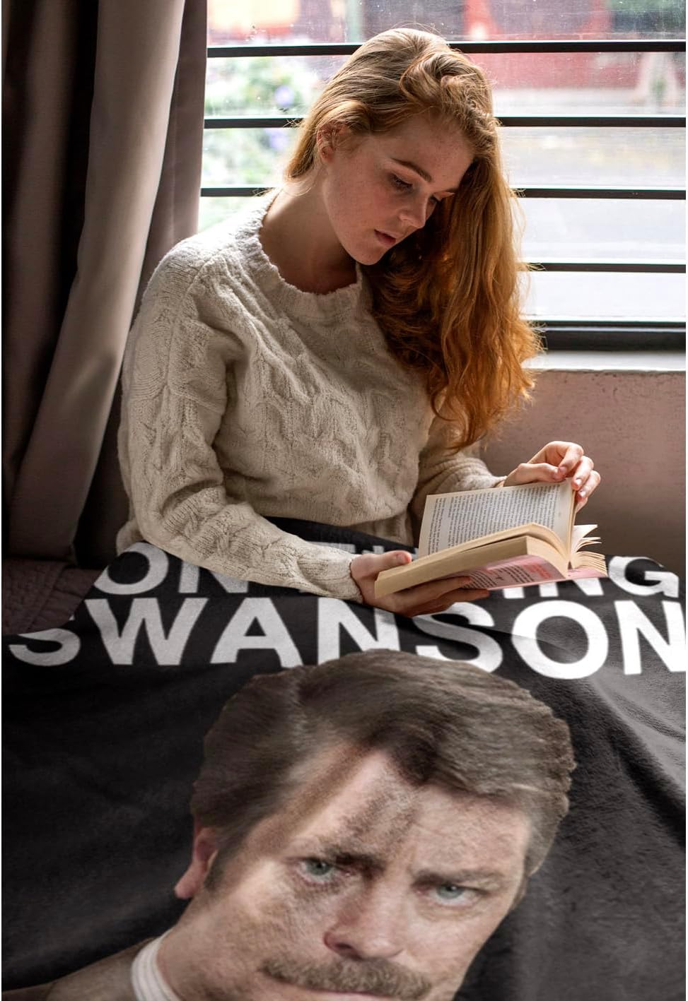 Parks And Recreation Ron F-ing Swanson Super Soft Fleece Throw Blanket, Black, One Size