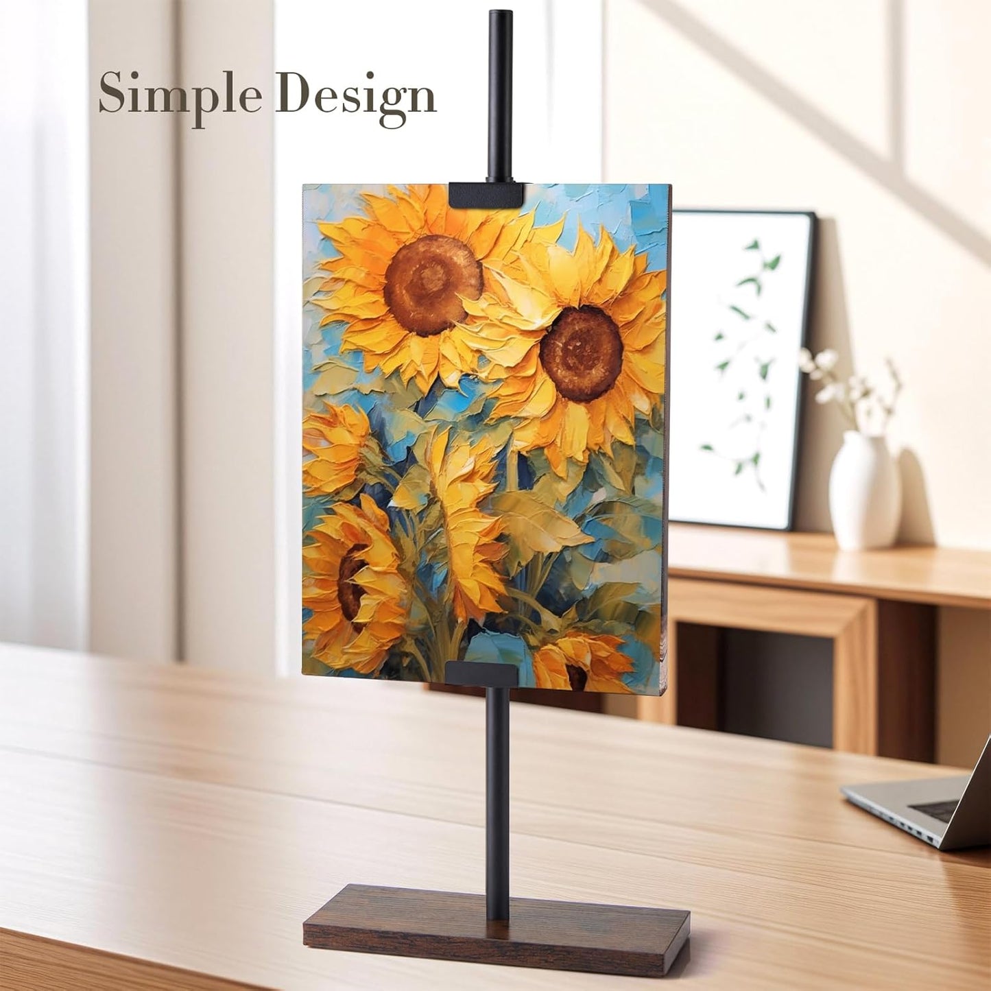 Adjustable Tabletop Picture Frame Easel Stand, up to 29" H, for Galleries, Art Paintings, Photos, Canvas, Home Exhibition, Restaurant Display (jet-black)