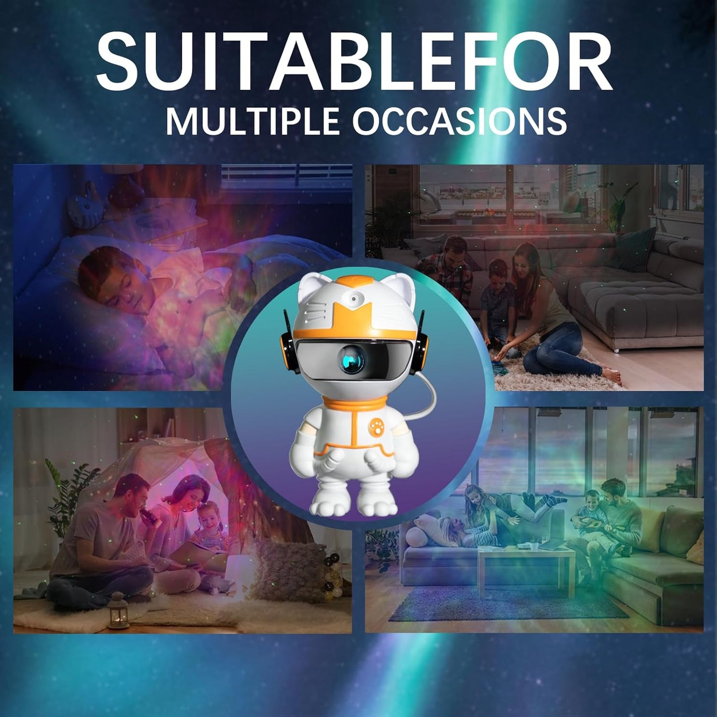 Start Projector-8 Colors Northern Light,Starry Nebula Ceiling LED Lamp, Robot Astronaut Galaxy Projetor with Remote,Galaxy Projector for Kids Room Decor Aesthetic,Star Projector for Bedroom