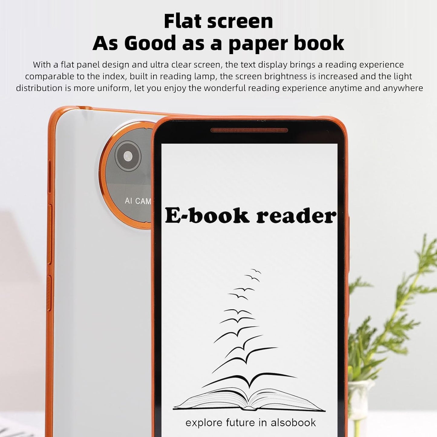 Dpofirs 5.7Inch E Book Reader, 8GB ROM, with Night Mode, Personalized Reading Experience, WiFi & Bluetooth, Music Player, FM Radio, Calculator, Voice Recorder, Camera