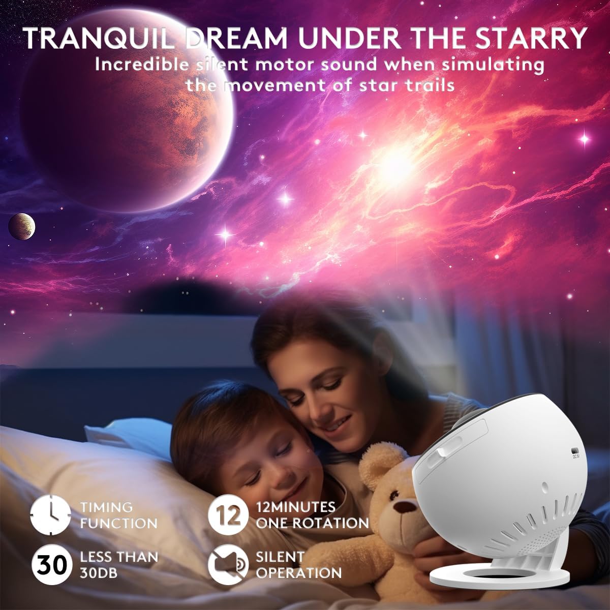 Dongni Galaxy Projector, 13 in 1 Planetarium Star Projector Realistic Starry Sky LED Night Light with Solar System Nebula Moon for Kids Adults Bedroom Ceiling Home Theater Living Room Decor