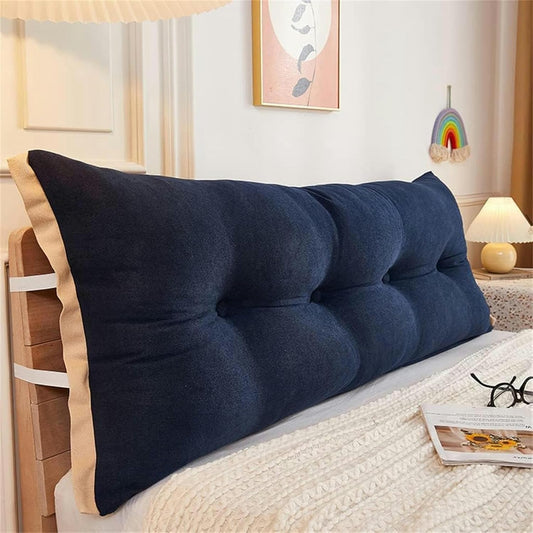 Headboard Pillow, Removable Daybed Bed Large Bolster Positioning Support Wedge Pillow Pregnancy Support Cushion Reading Pillow Bed Rest Pillows(Blue,120cm)