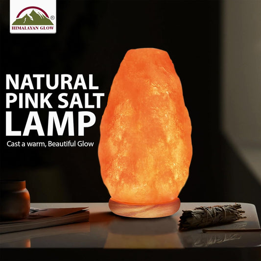 Natural Himalayan Pink Salt Lamp, Crystal Salt Lamp Night Light with Real Wood Base, (ELT Certified) Dimmer Switch – Perfect Holiday Gift | 7-11 LBS