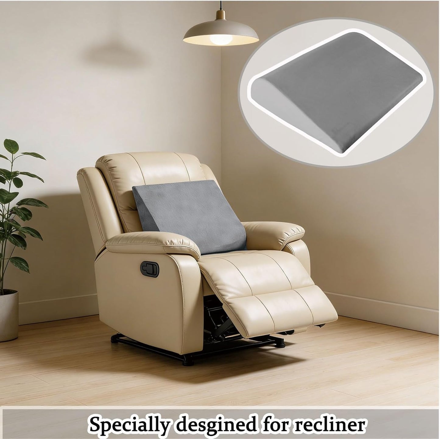 Lumbar Support Pillow for Recliner, Ergonomic Backrest for Elderly Pain Relief Great for Chair, Reading in Bed, Sofa Back Support with Washable Cover (Dark Grey)