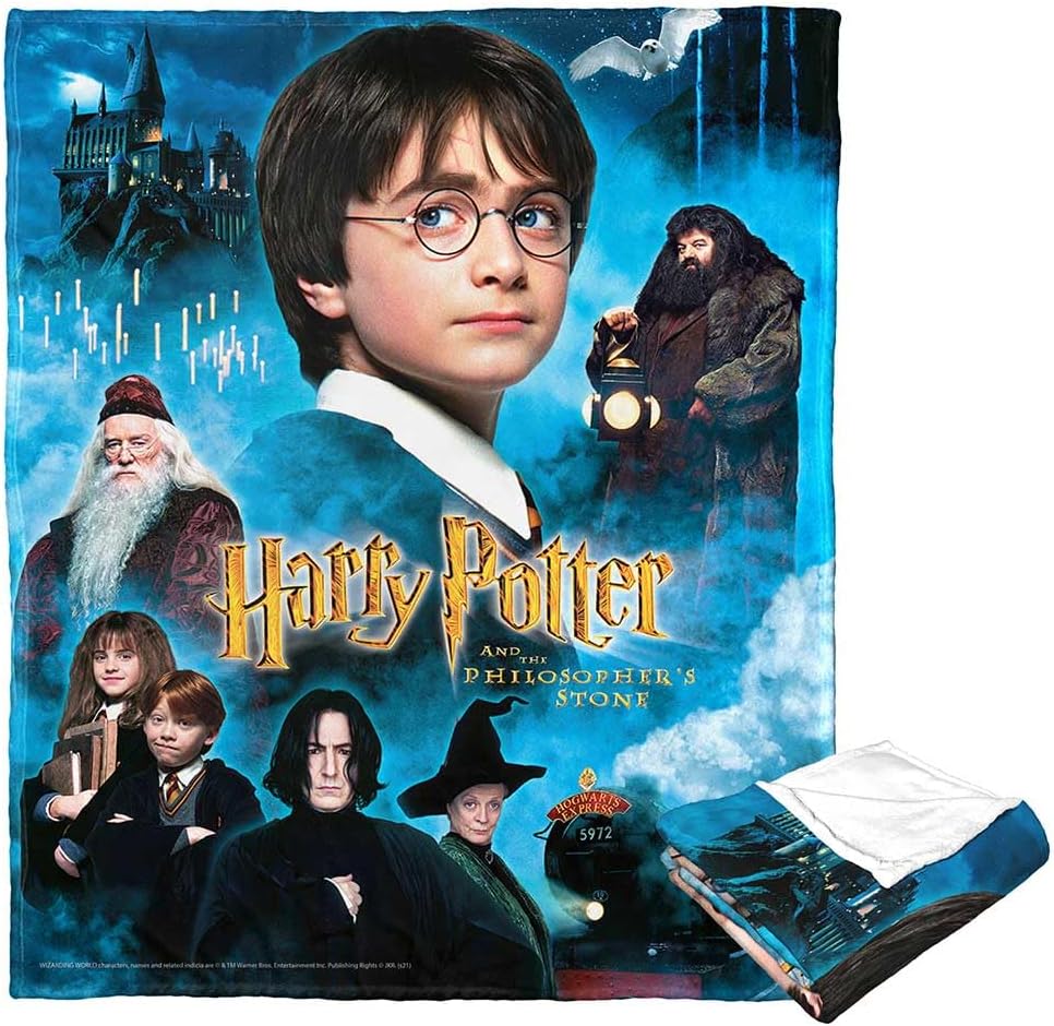 Northwest Harry Potter Silk Touch Throw Blanket, 50" x 60", Philosopher's Stone