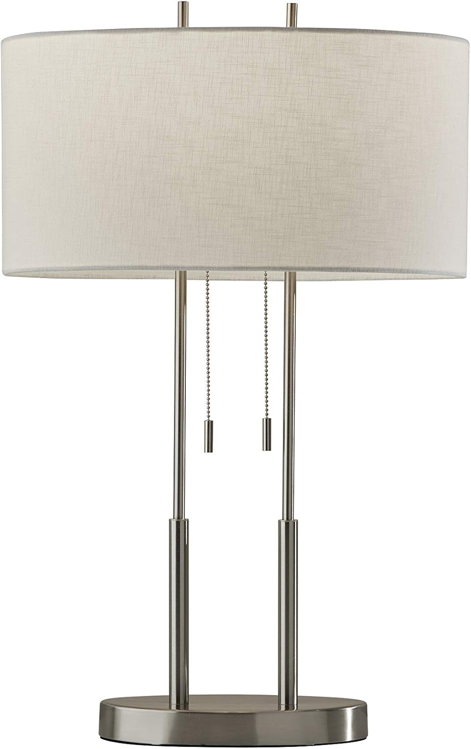 Adesso 4015-22 Duet 27" Table Lamp, Satin Steel, Smart Outlet Compatible
