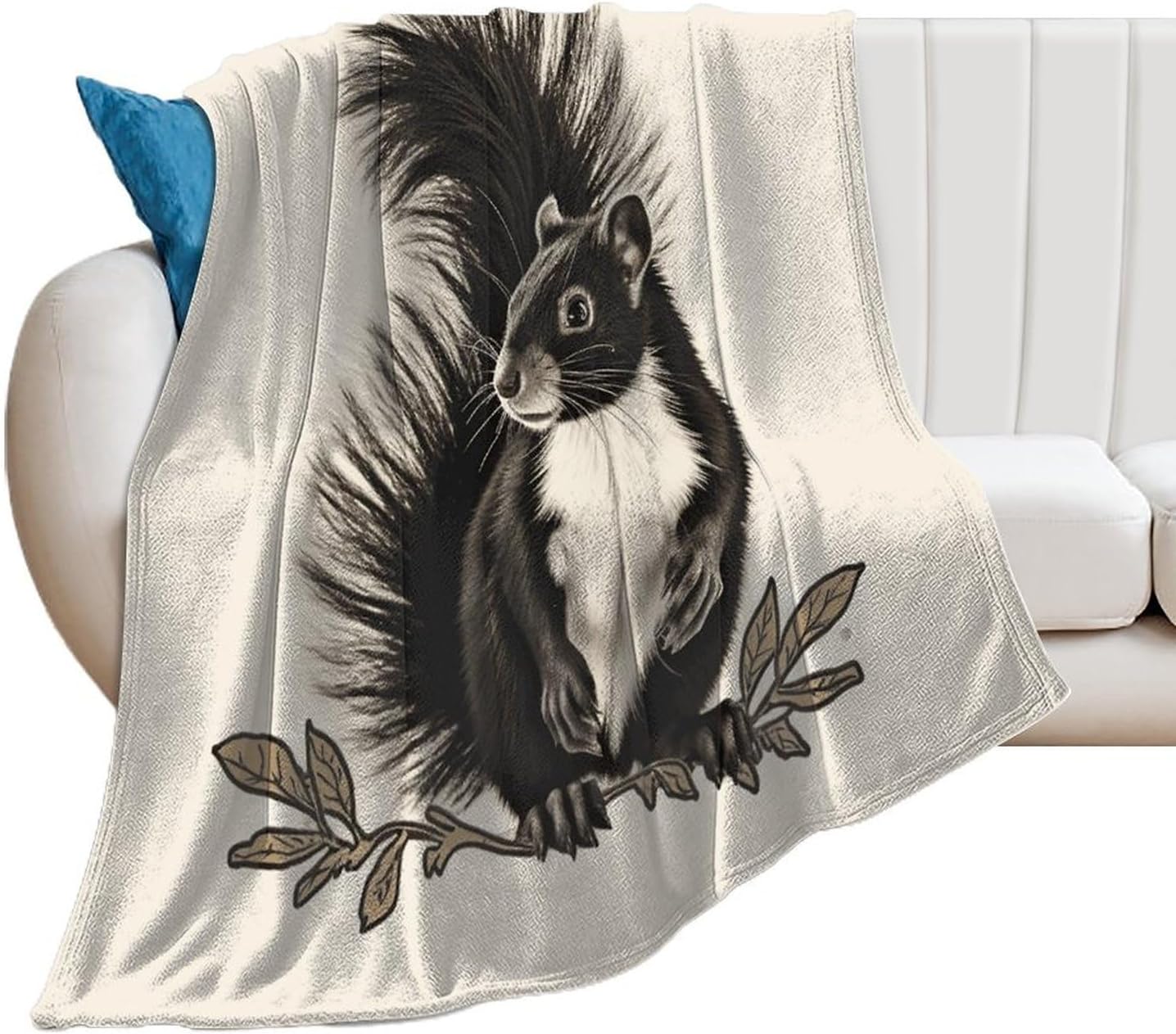 Skunk Throw Blanket for Couch Super Soft Warm Lightweight Throw Blankets Cozy Flannel Bed Blanket Cute Decorative Blankets for All Seasons Home Decor Gift 30"*40"（76 * 100cm）