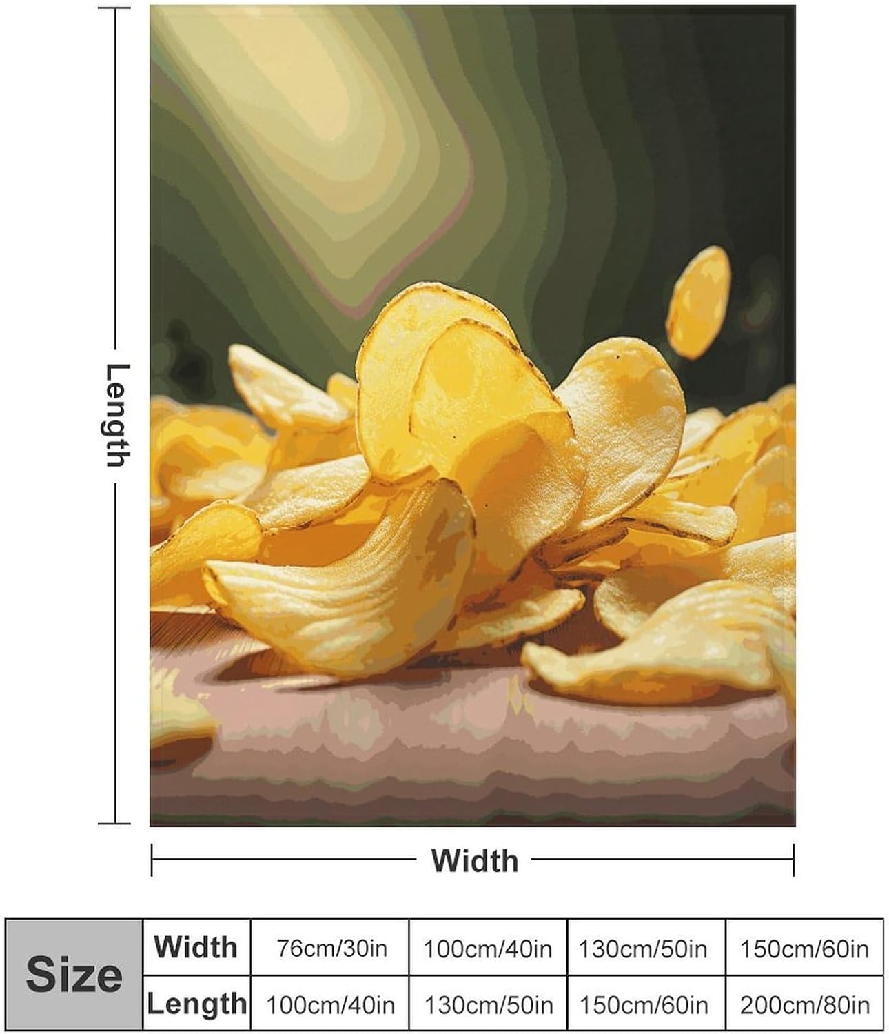 Potato Chips Blanket Super Soft Lightweight Throw Blanket Cute Cozy Warm Bed Blanket Decorative Fuzzy Blanket All-Season Home Decor Gift for Sofa Couch Living Room 50"*60"（130 * 150cm）