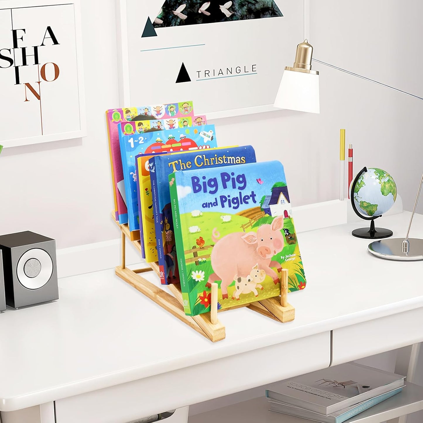 2 PCS Bookshelf For Kids Room, Toddler Bookshelf, Mini Bookshelf, Desktop Shelf, Nursery Book Shelves, Wooden Kids Book Shelf Organize Storage Rack For Living Room, Bedroom, Home Office (Natural)