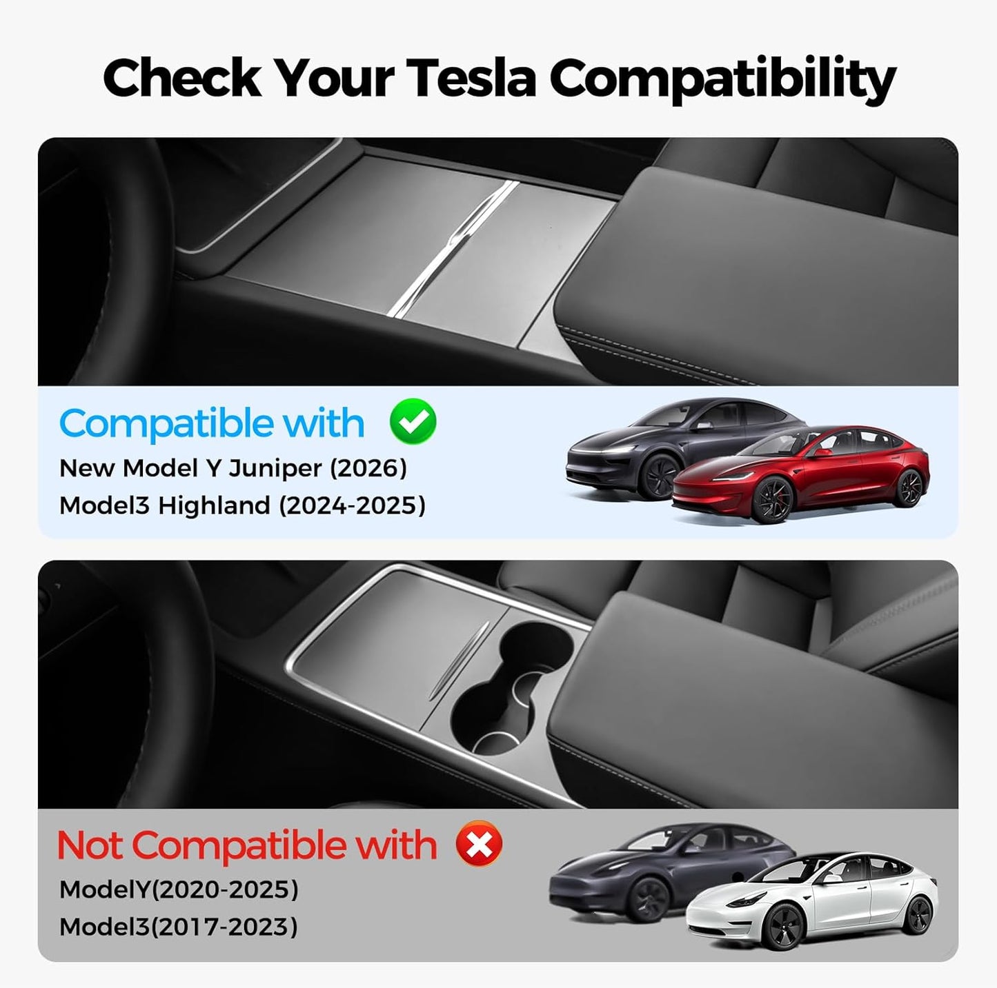USB Hub for Tesla Model Y Juniper Accessories 2026 & Model 3 Highland 2025 Accessories, Hidden Console Phone Charger Hub, Center Console Interior (2-Type C for ModelY/3 Juniper&Highland)