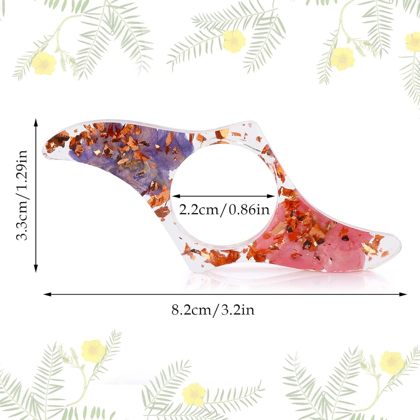 Prasacco 2 Pieces Book Page Holder, Dried Flower Book Holders for Reading Thumb Ring Page Holder Flower Bookmark Reading Accessories for Readers Books Lovers Bookworm Bookmarks (2PCS Style5)