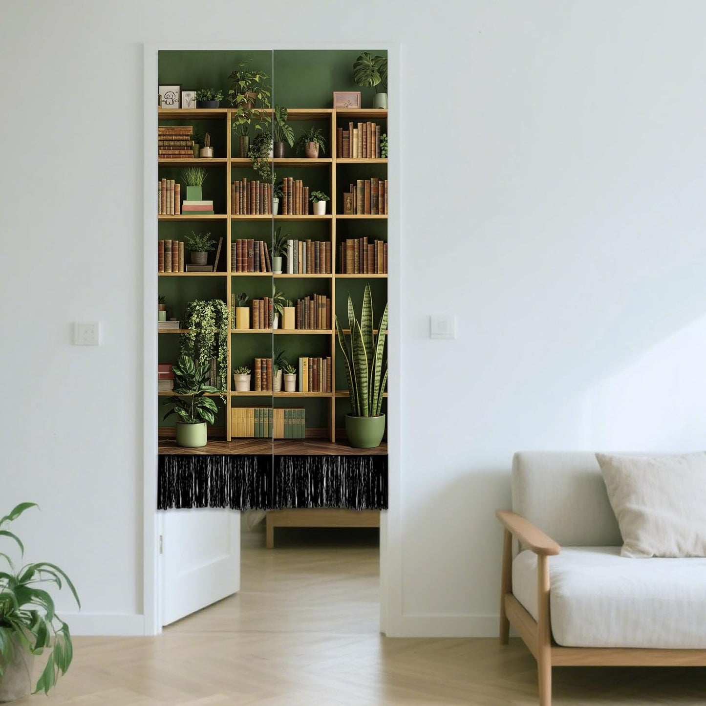 SUPERDANT 2 Pcs Bookshelf Tapestry Vertical Wall Hanging Long Polyester Fade-Resistant Colorful Bookshelf Print Tapestry Set for Bedroom Living Room Office Entryway Decor