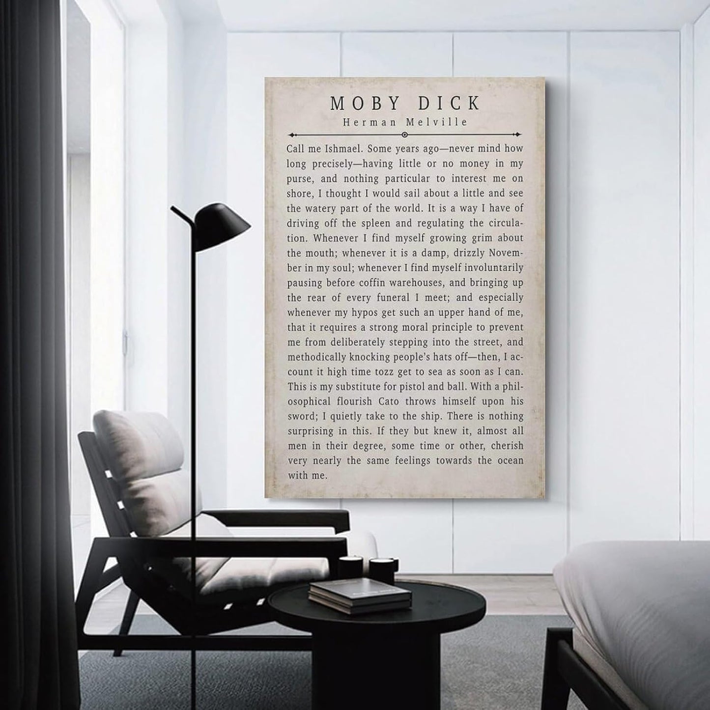 Moby Dick Quote Print Herman Melville Book Art Vintage Page Wall Art Literary Print for Home Or Office Unframed And Framed Classic Literature Decor for Book Lovers 12x18inch(30x45cm)