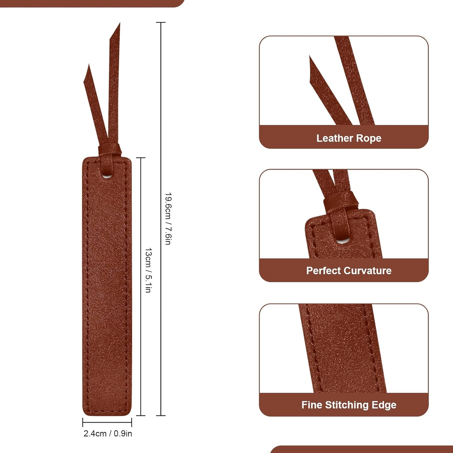 Classic Leather Bookmark, Wayzton Handmade Stitched Bookmarks Page Markers Reading Gifts for Book Lovers Readers Men Women Teachers Church Book Club Supplies