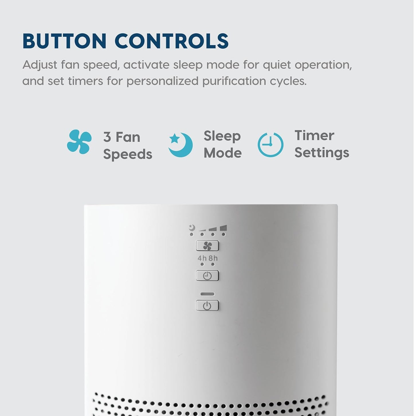 IRIS USA WOOZOO True HEPA Air Purifier, H13 3-in-1 filter removes 99.97% of particles, pet hair, smoke, and odors, covers up to 648 ft², 46W Energy Star motor, ideal for bedrooms and allergies