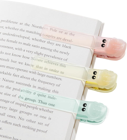 3pcs Automatic Bookmark Silicone, Bookmarks for Women, Book Marks for Reading Women, Cute Unique Book Markers for Reading, Reading Accessories Gifts for Book Lovers