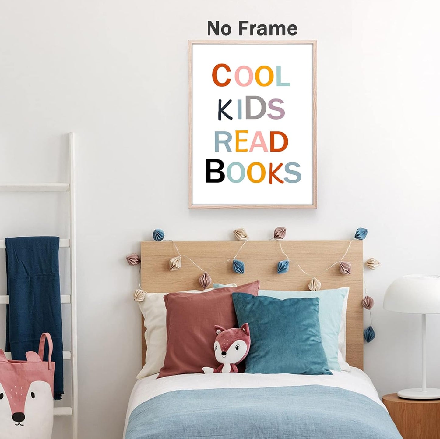 BACJUOPLDArt Cool Kids Read Books Poster, 12"x16" Frameless Art Print, Reading Room Decor, Motivational Wall Art for Classroom, Kids Room