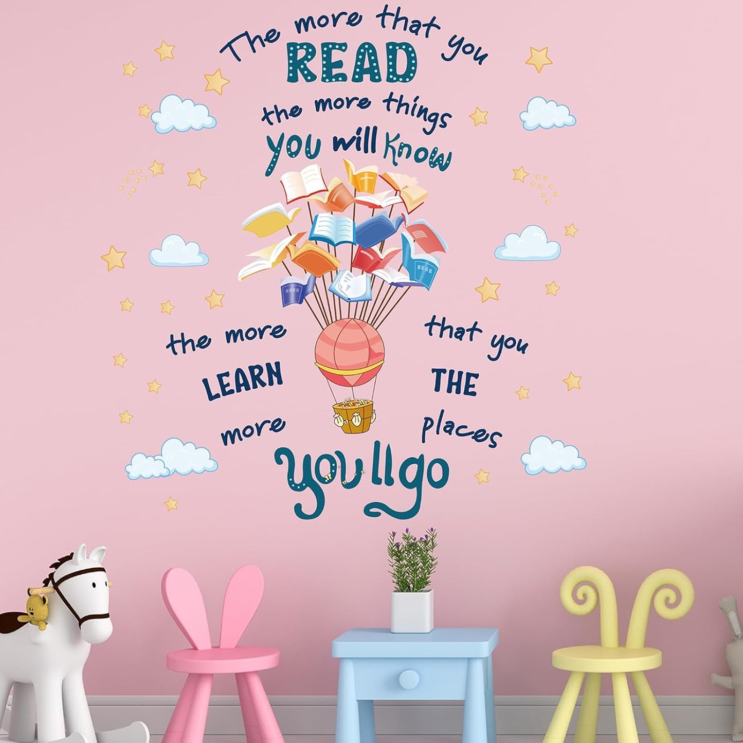 Reading Corner Wall Decals for Classroom – Preschool Classroom Decor, Library Wall Art, Motivational Kids Wall Stickers, Educational Reading Corner Decor