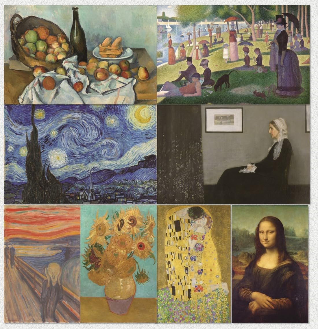 MINI ZOZI Famous Art Prints And Posters 16PCS Paintings Fine Art Impressionist Renaissance Aesthetic Romanticism Big Poster Wall Painting Classroom Room Decor Classical America Artist Artwork Pack