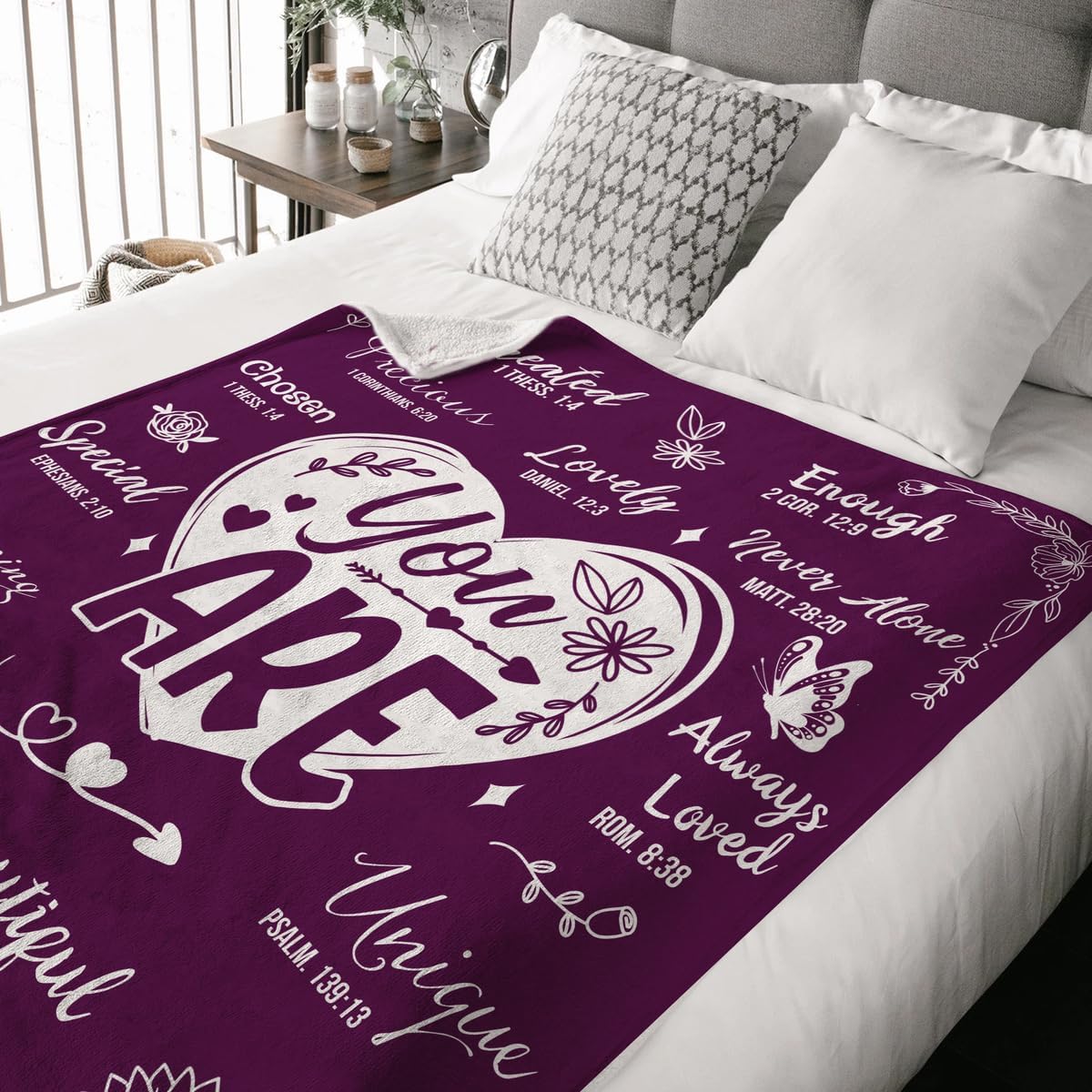 Christian Gifts for Women – Inspirational Religious Blanket, Thoughtful Christmas, Xmas Birthday, or Thank You Gift for Mom, Friend, Sister, Grandma, Cozy Self Care Throw Blanket 50x60 inch