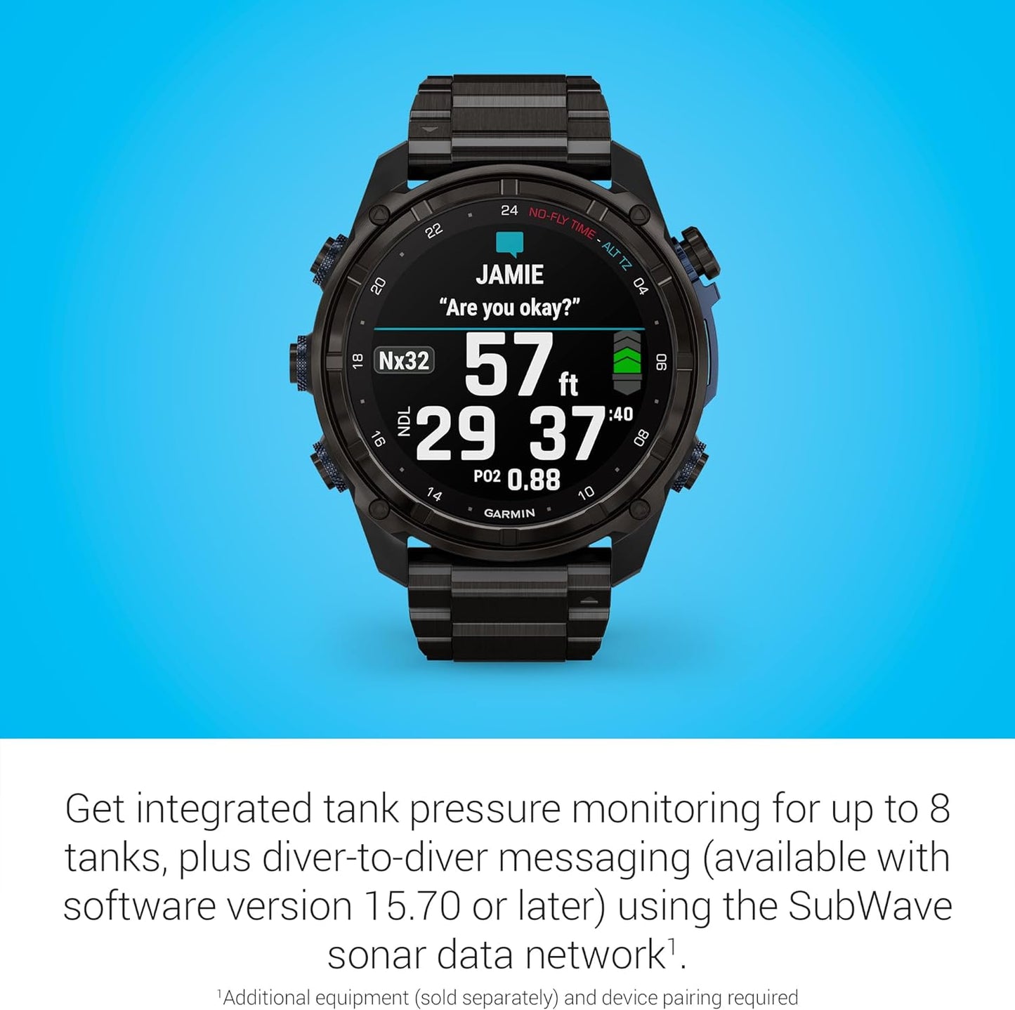 Garmin Descent™ Mk3i, Dive Computer and Multisport GPS Smartwatch, Air Integration, Black Titanium