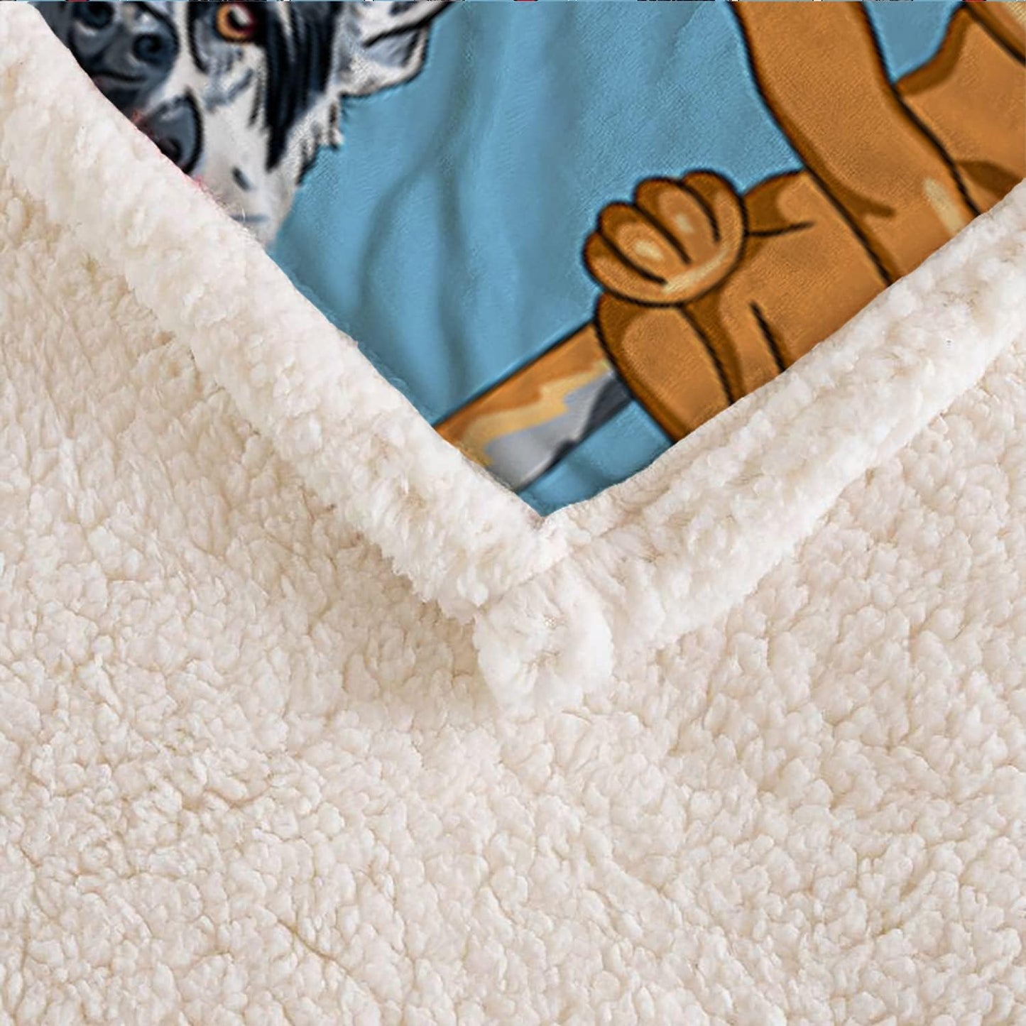 AILONEN Belgian Malinois Dog Blanket for Kids Adults, Cartoon Variety of Puppy Pattern and Paw Print Blanket, Cute Lamb Wool Sherpa Throw Blanket(Throw, 47 x31 Inches) Dog42