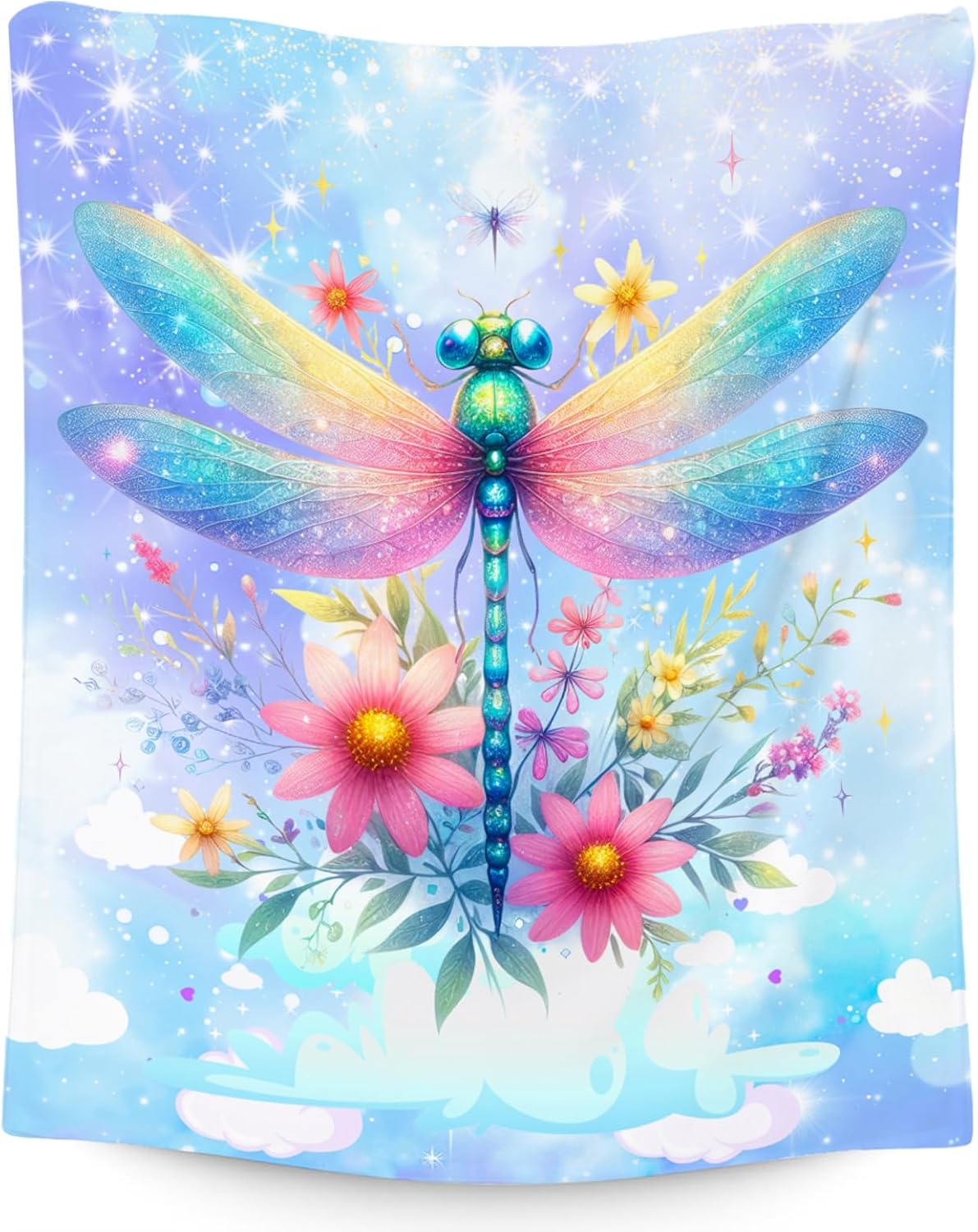 Dragonfly Gifts, Blanket for Girls Women, Warm Flannel Kids Throw Dragonfly Decor for Couch, 40"x50"