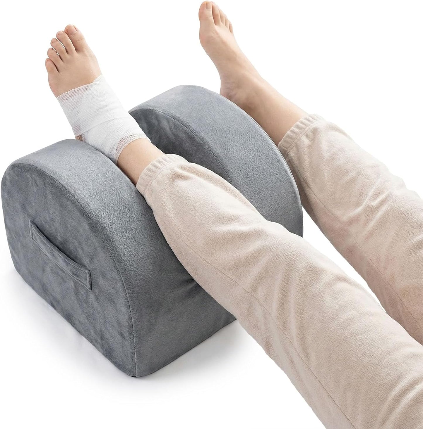 Knee Replacement Pillow with Handle - Knee Surgery Recovery Equipment, Leg Elevation Pillows After Hip Replacement, Recovery Aids for Hip Leg Ankle