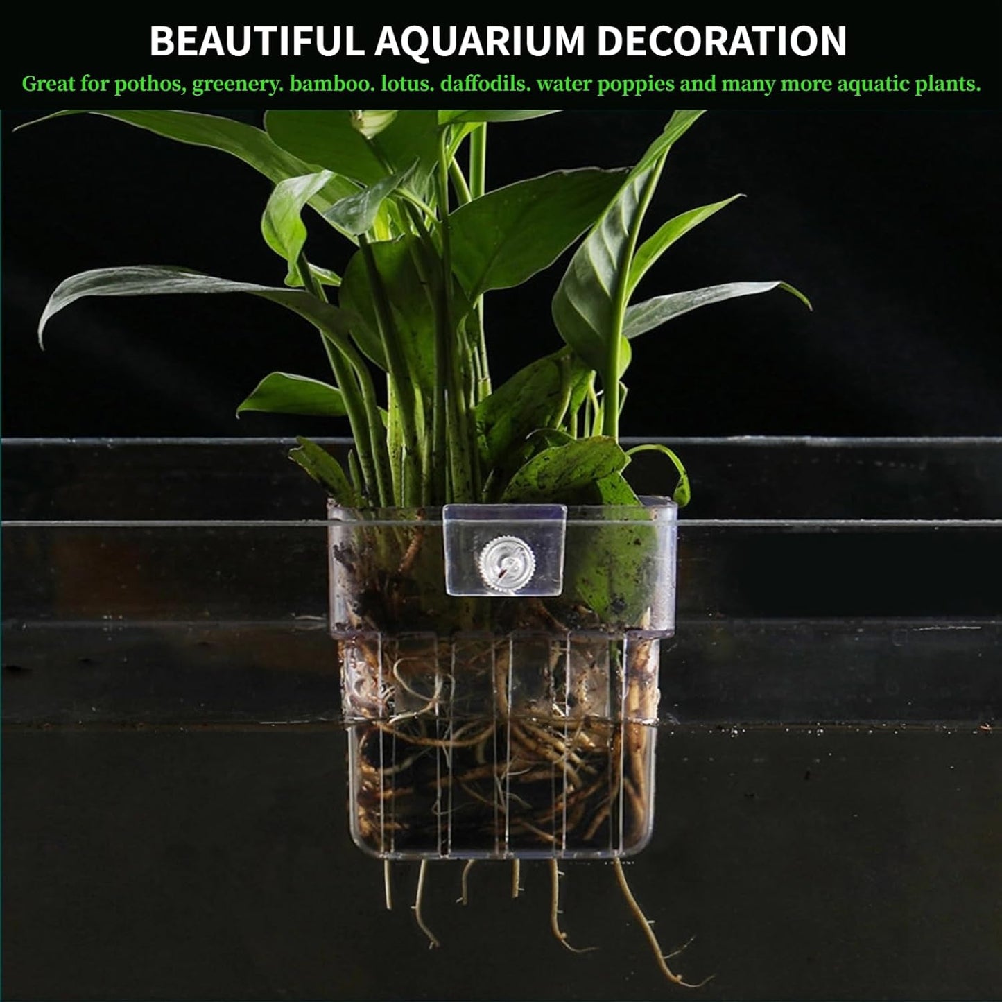 2 PCS Aquarium Plant Holder Top Hanging Fish Tank Plant Pot Aquarium Planter Cups for Water Feature Decoration