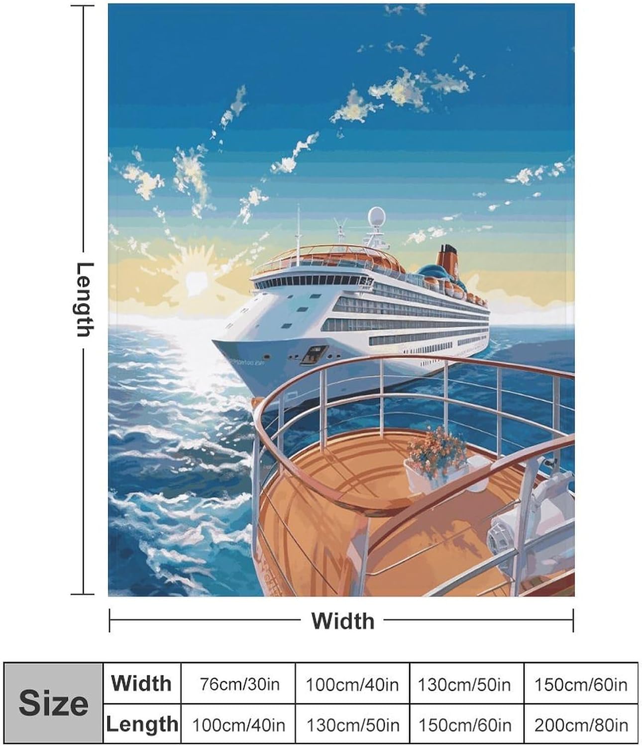 Summer Sea Cruise Blanket Super Soft Lightweight Throw Blanket Cute Cozy Warm Bed Blanket Decorative Fuzzy Blanket All-Season Home Decor Gift for Sofa Couch Living Room 40"*50" （100 * 130cm）