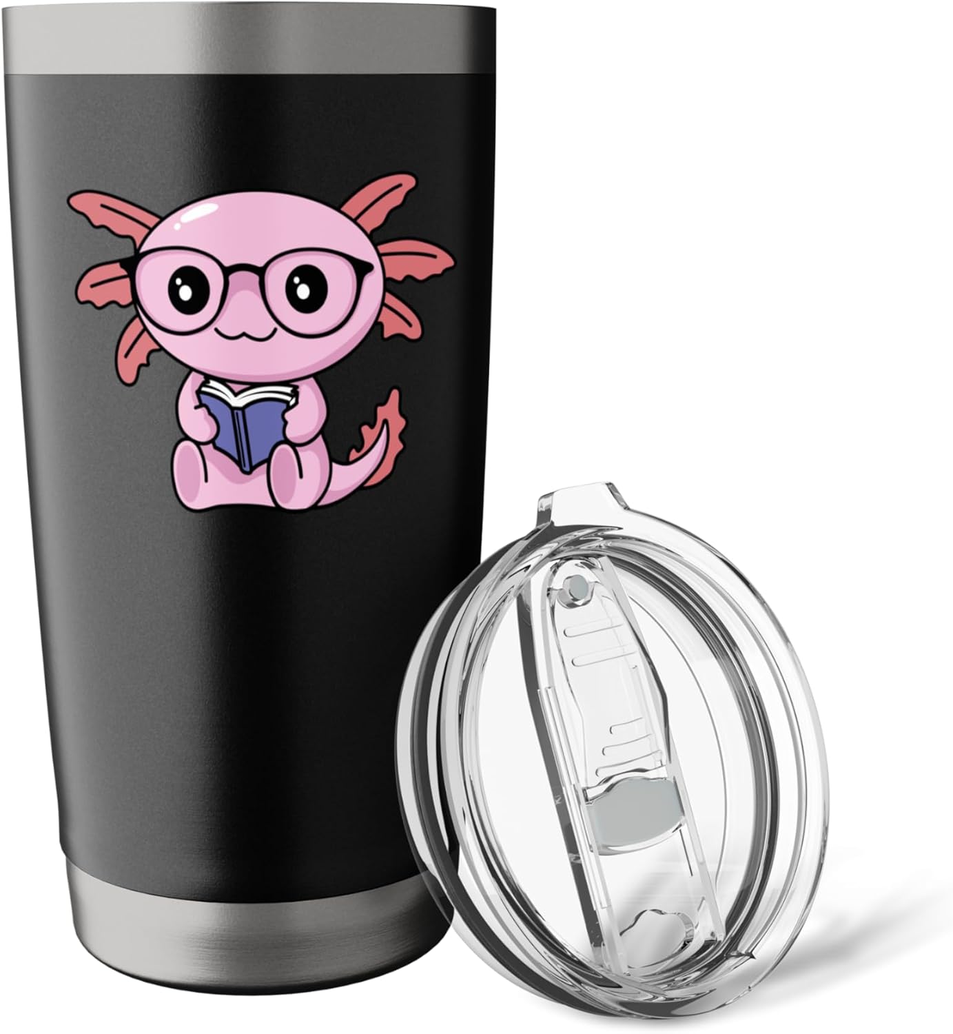 Aquatic Creature Reading A Book Kawaii Cute Funny Stainless Steel Insulated Tumbler