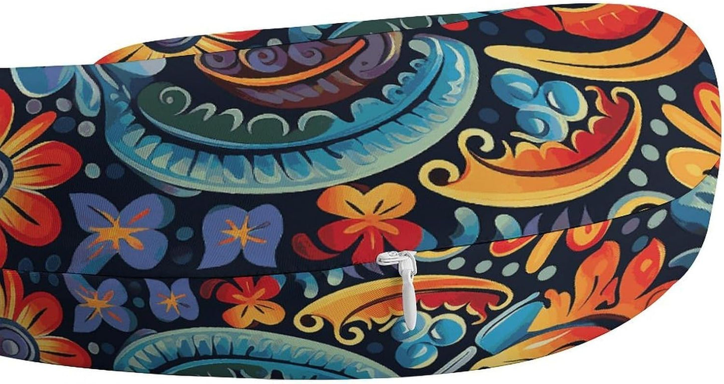 Mexican Neck Pillow Memory Foam U Shaped Pillows Portable Pillows for Shoulder Travel Head Support Pillow with Concealed Zipper for Airplane Car Home Office