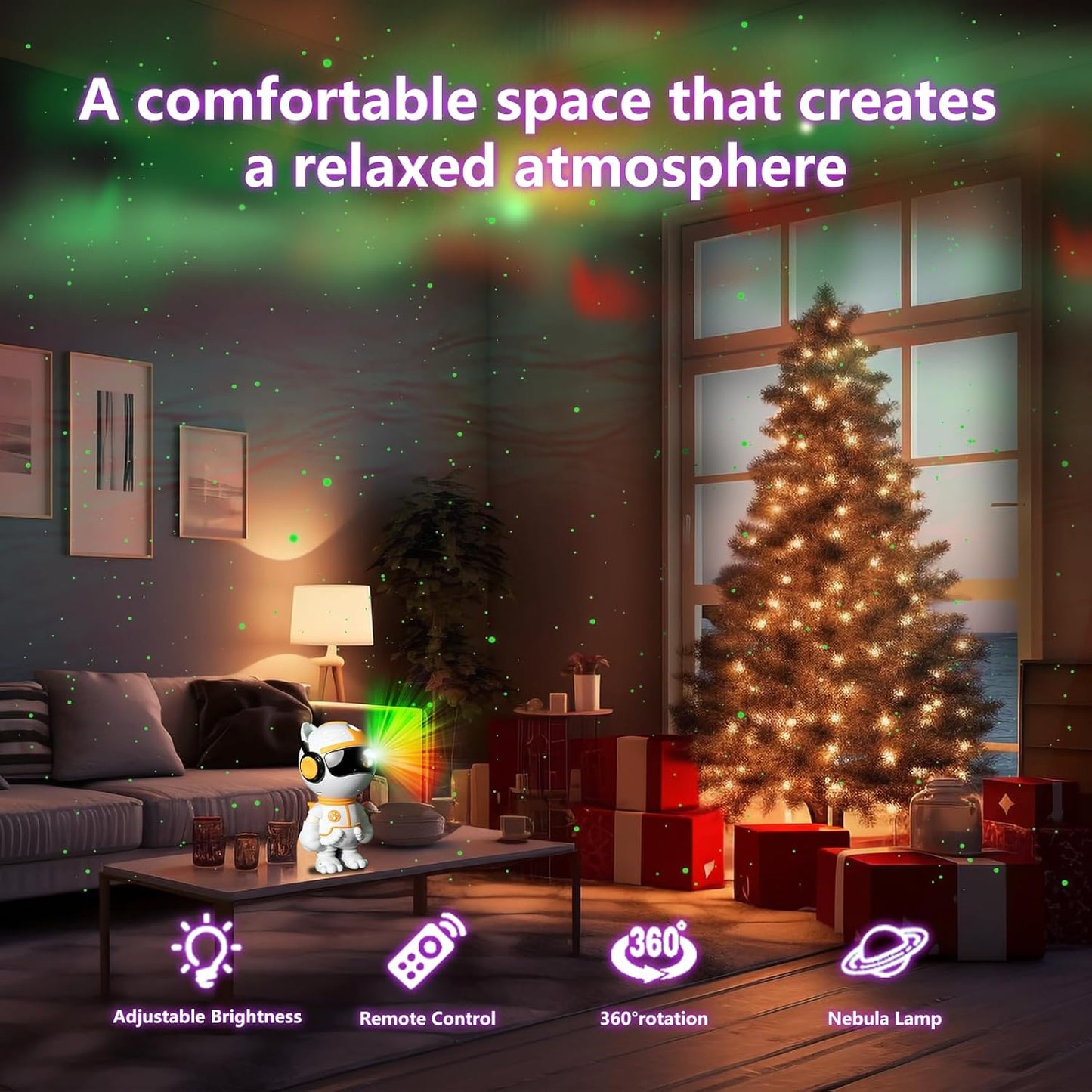 Start Projector-8 Colors Northern Light,Starry Nebula Ceiling LED Lamp, Robot Astronaut Galaxy Projetor with Remote,Galaxy Projector for Kids Room Decor Aesthetic,Star Projector for Bedroom