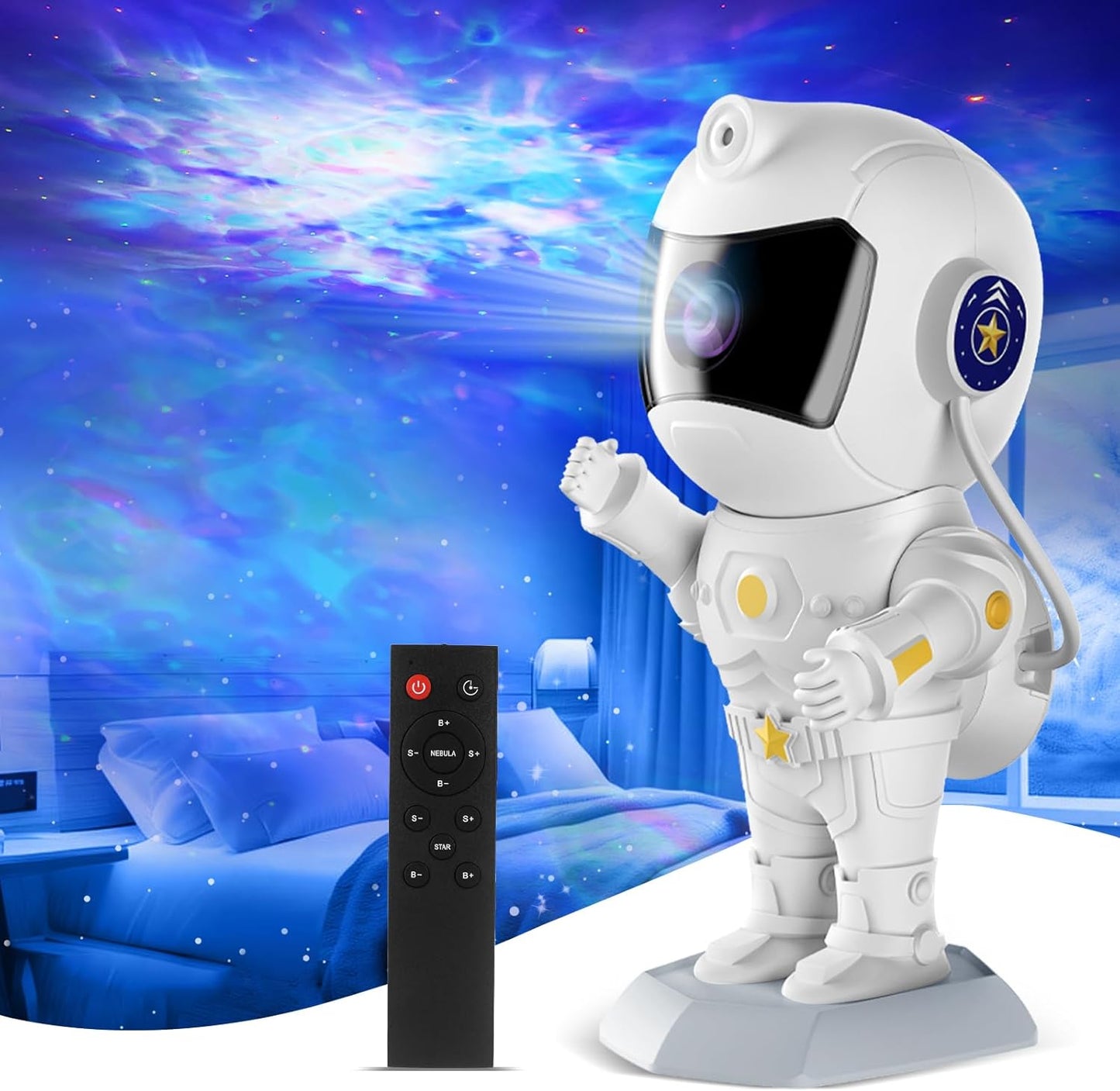 XIAOER Astronaut Galaxy Star Projector Night Light for Ceiling Bedroom Starlight Space Nebula Sky Star Lamp Projector with Timer Remote Christma Birthday Halloween Gifts for Kids Boy Teen Baby Toddler