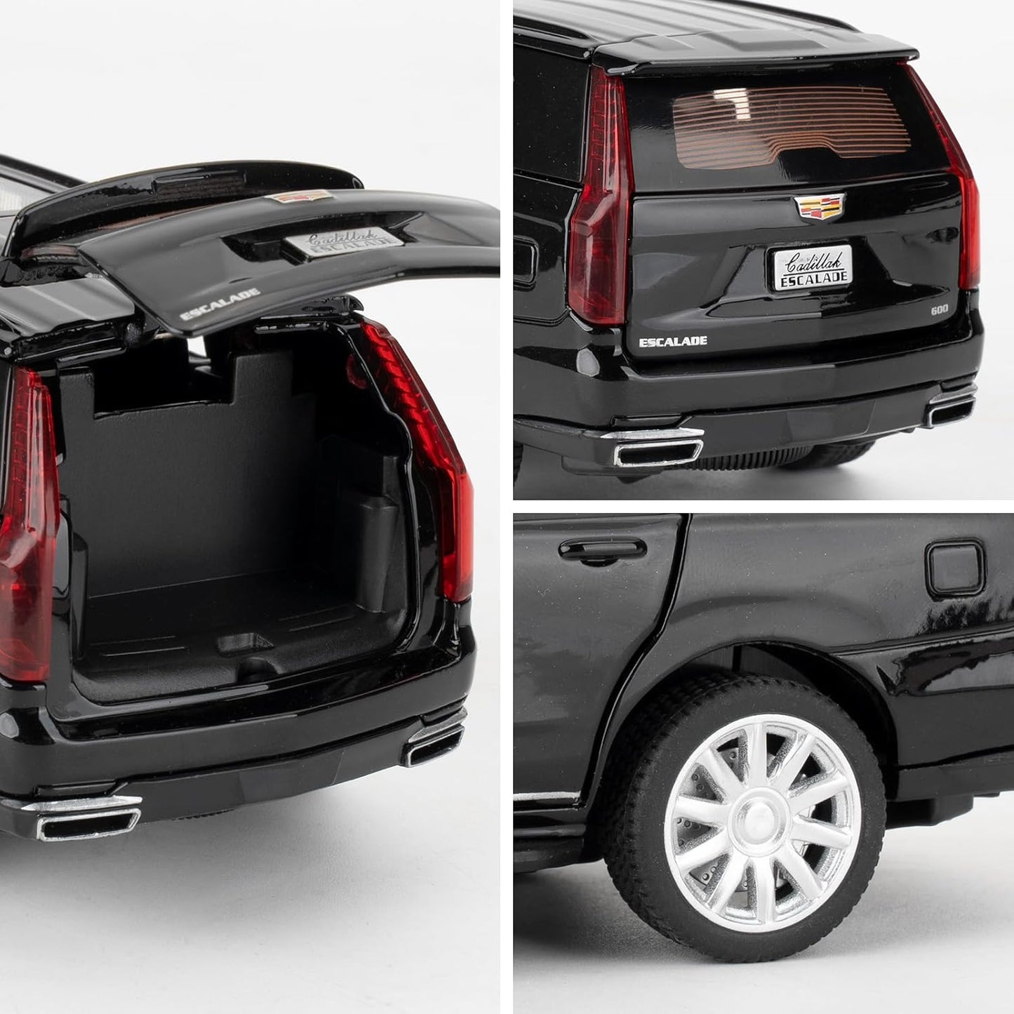 Toy Cars Compatible for 1:32 Escalade SUV Model Cars, Pull Back Die-cast Vehicles, Collectible Cars with Sounds＆Lights for Kids Boys Girls and Adults, Gift Black