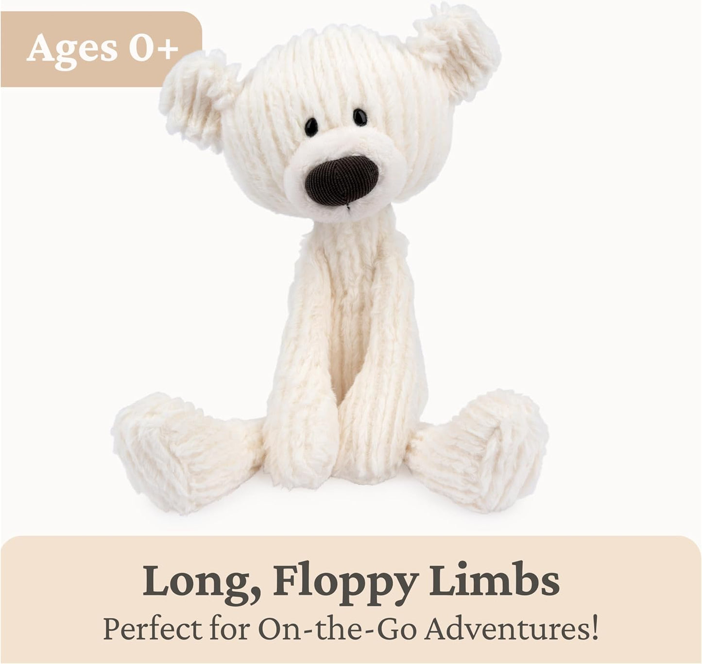 GUND Toothpick Cable, Teddy Bear Stuffed Animal for Ages 1 and Up, Cream/Offwhite, 15”
