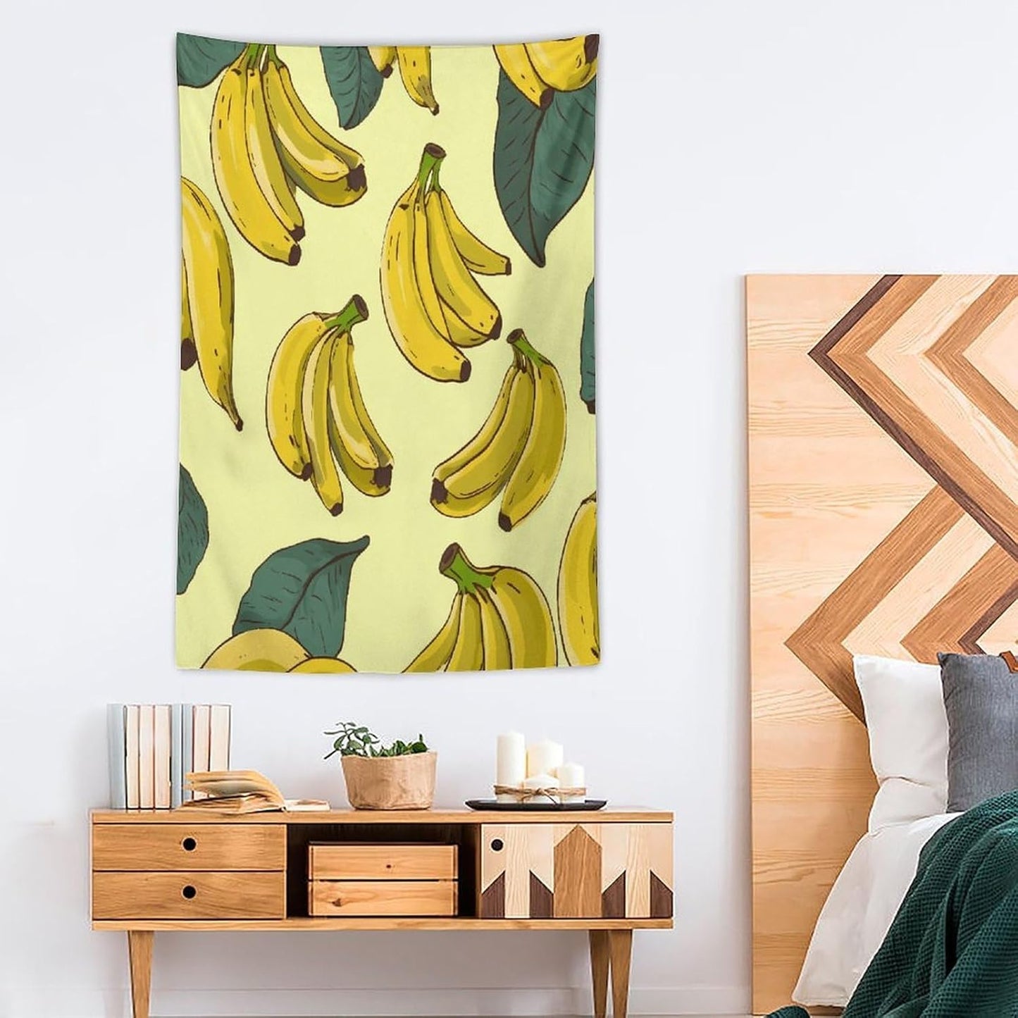 FodPand Banana Print Tapestry Anti-fading Wall Tapestry with Installation Kit Backdrop Banner Multipurpose Aesthetic Tapestries Boho Wall Art Hanging Decorative Blanket 40"x60"