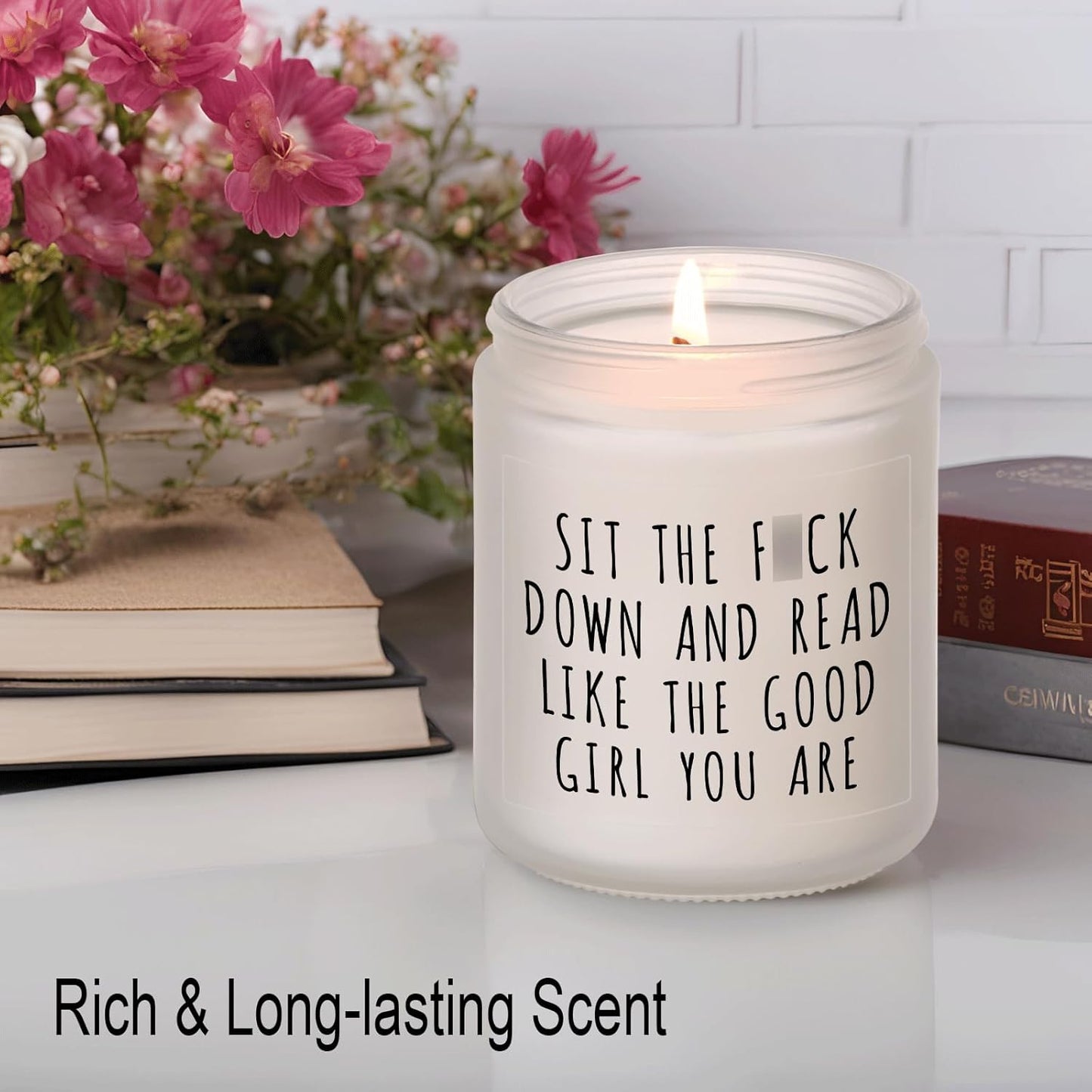 Book Gifts, Library Decor, Scented Candle - Mothers Day, Birthday, Reading Gifts for Women, Book Lover, Good Girl, College Students