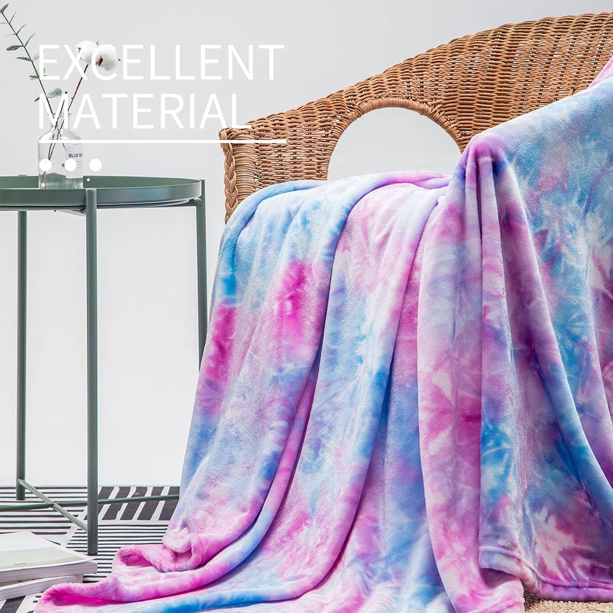 COCOPLAY W Throw Blanket for Couch (Multi-Purple, Throw（50''×60''）)