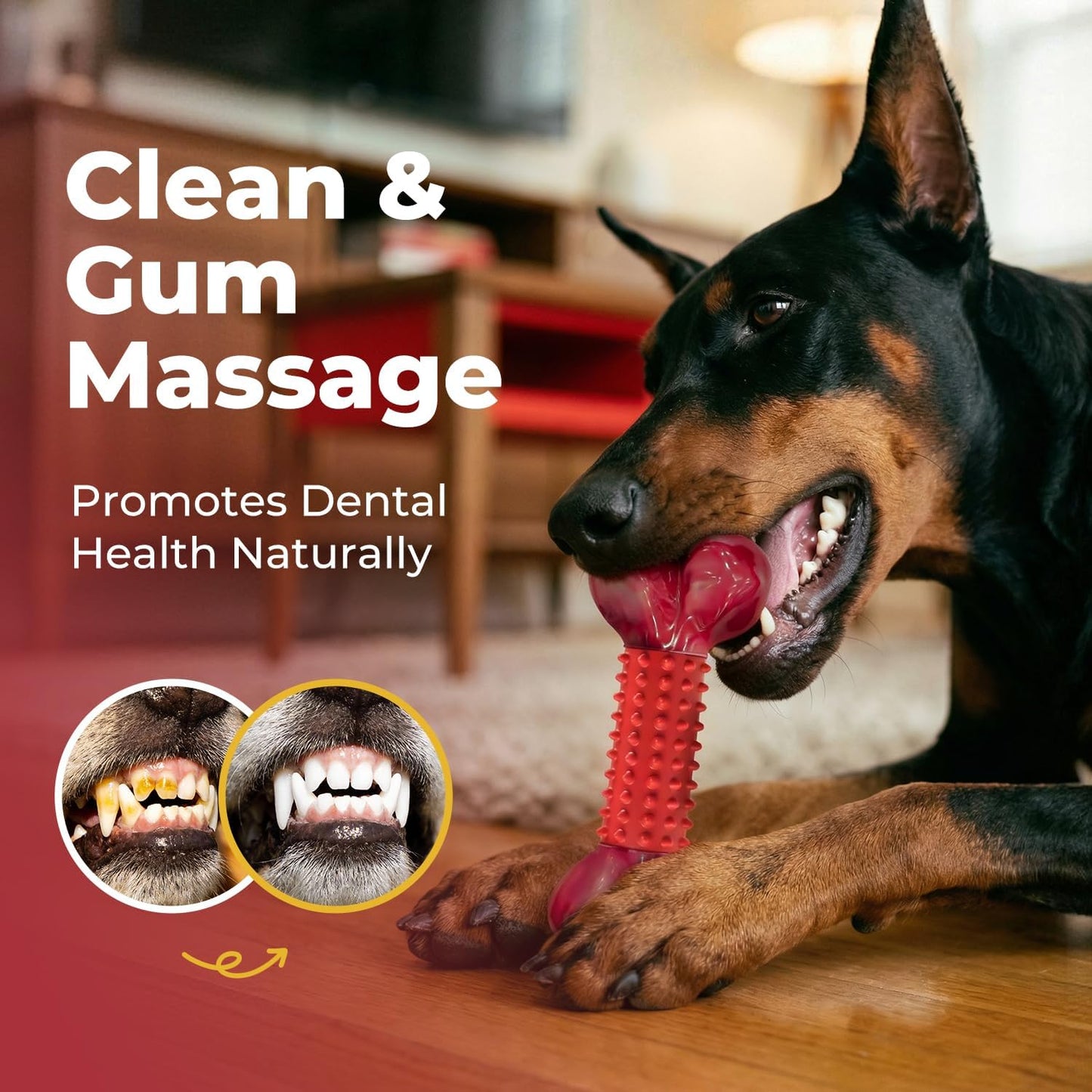 Apasiri Tough Dog Toys for Aggressive Chewers Beef Flavor: 8" Dog Chew Bone for Large Breed, Nylon & Rubber Chew Toy for Medium Large Dogs
