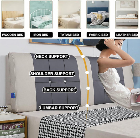 B2,Paste/71x23x2In,Rectangle Headboard Upholstered Oversized Bed Backrest,Faux Leather Headboard Cushion Lumbar Support Pillow Sofa Bed Bunk Bed Bedside Pillow