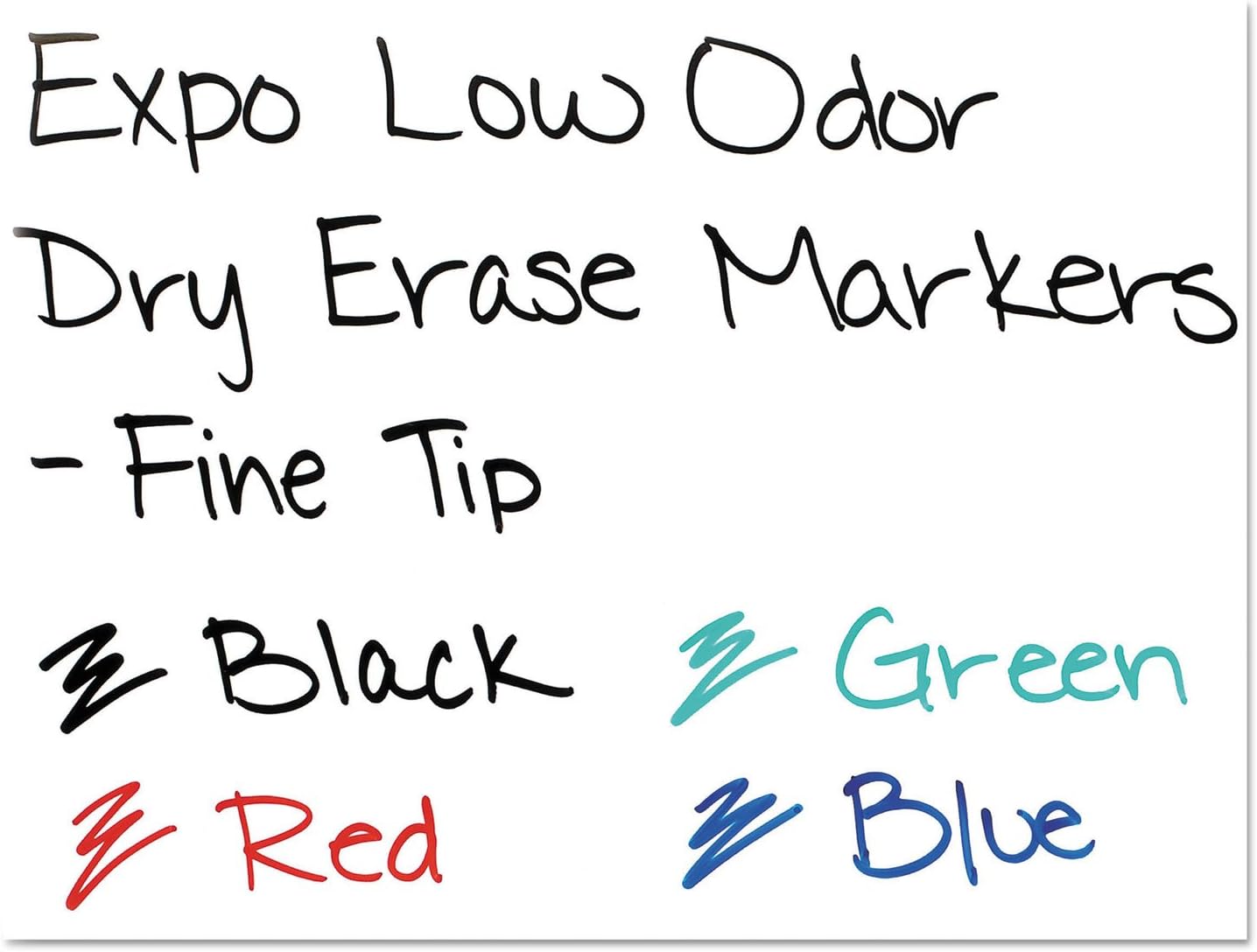 EXPO 86074 Low Odor Dry Erase Marker Fine Point Assorted 4/Set
