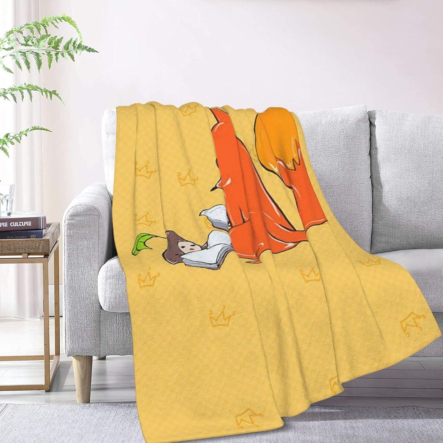 Custom Designed Weighted Blanket - Unique Pattern, Soft Fleece Throw for Women & Men, Cozy Couch & Bed Blankets, Warm Winter Comfort 320g Flannel Curious Reading Fox