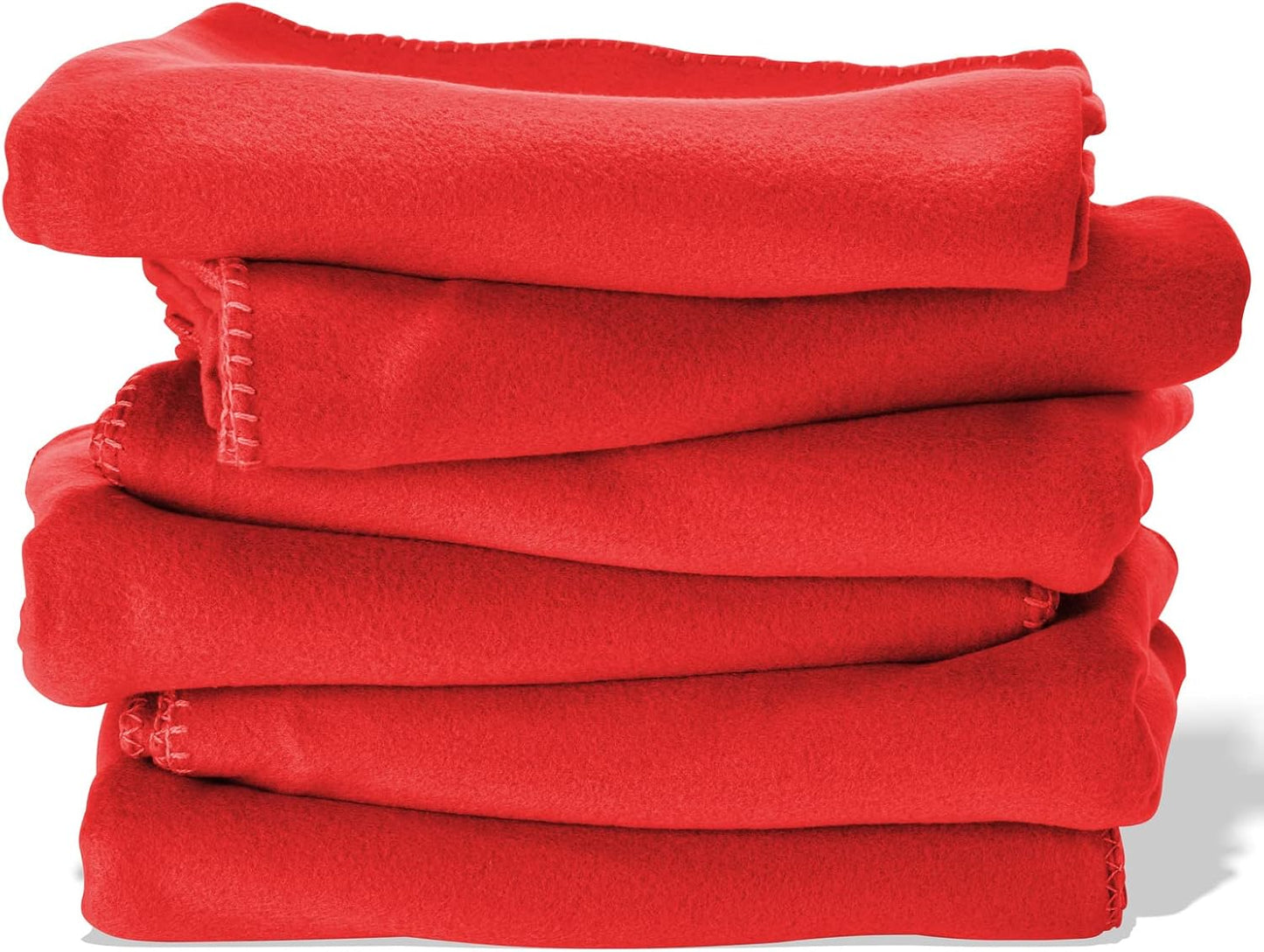 Fleece Throw Blanket 50x60 Bulk Pack of 6 Red