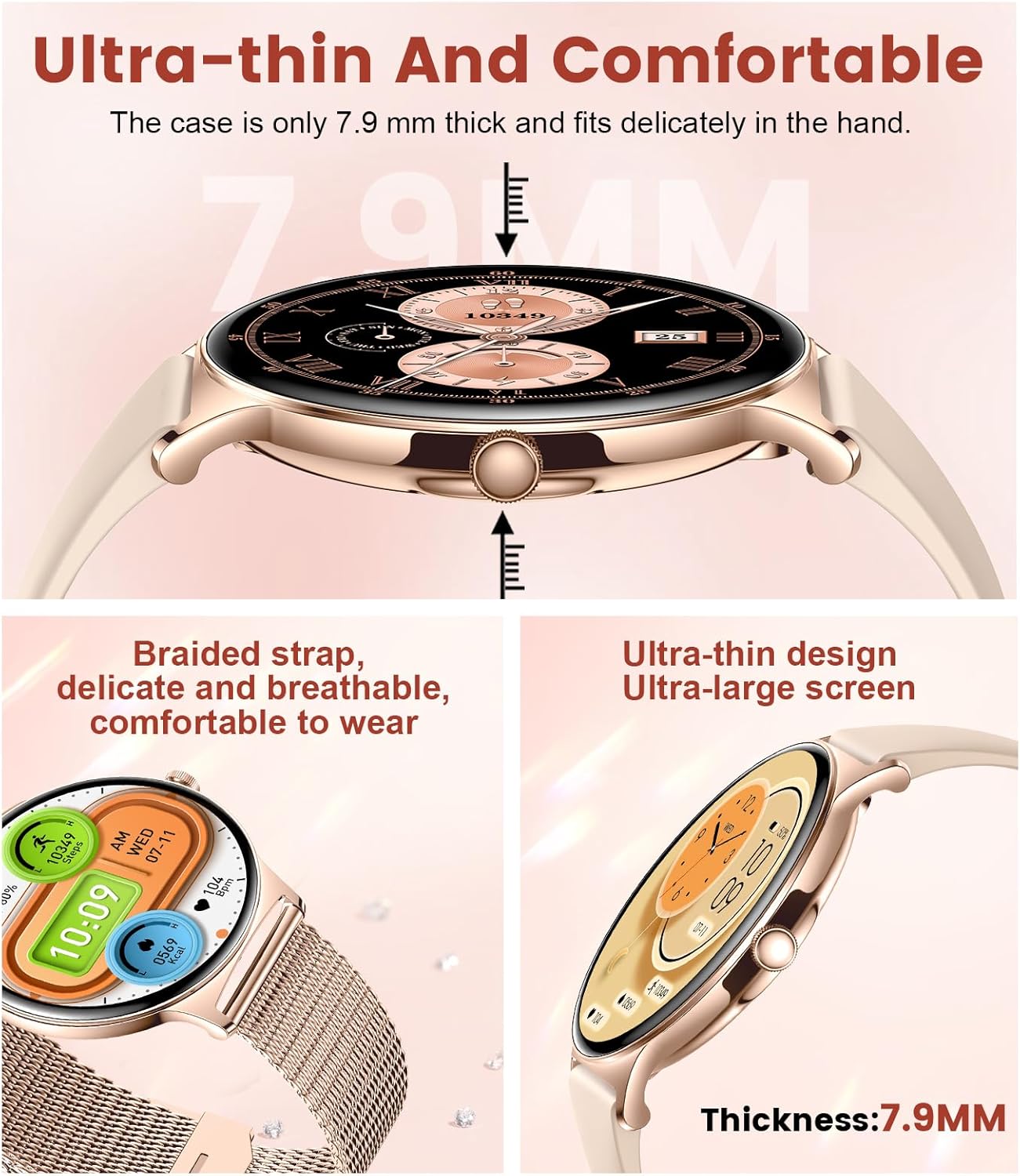 LIGE Smart Watch for Women(Dial/Answer Calls), 1.43" AMOLED HD Display, 100+ Sports Modes Fitness Tracker Watch, 5ATM Waterproof/IP68/Sleep Smartwatch Womens, Ladies Smart Watches for iOS Android