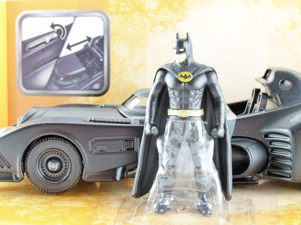 Jada Toys 1:24 1989 Batmobile Die-cast Car with 2.75" Batman Figure, Toys for Kids and Adults