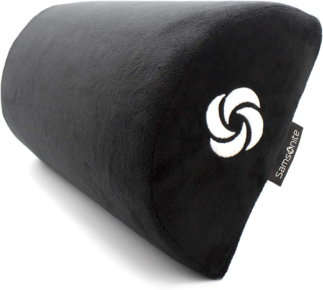 SAMSONITE - Half Moon Lumbar Support Pillow, Elevates Comfort, 100% Pure Memory Foam, Fits Most Seats
