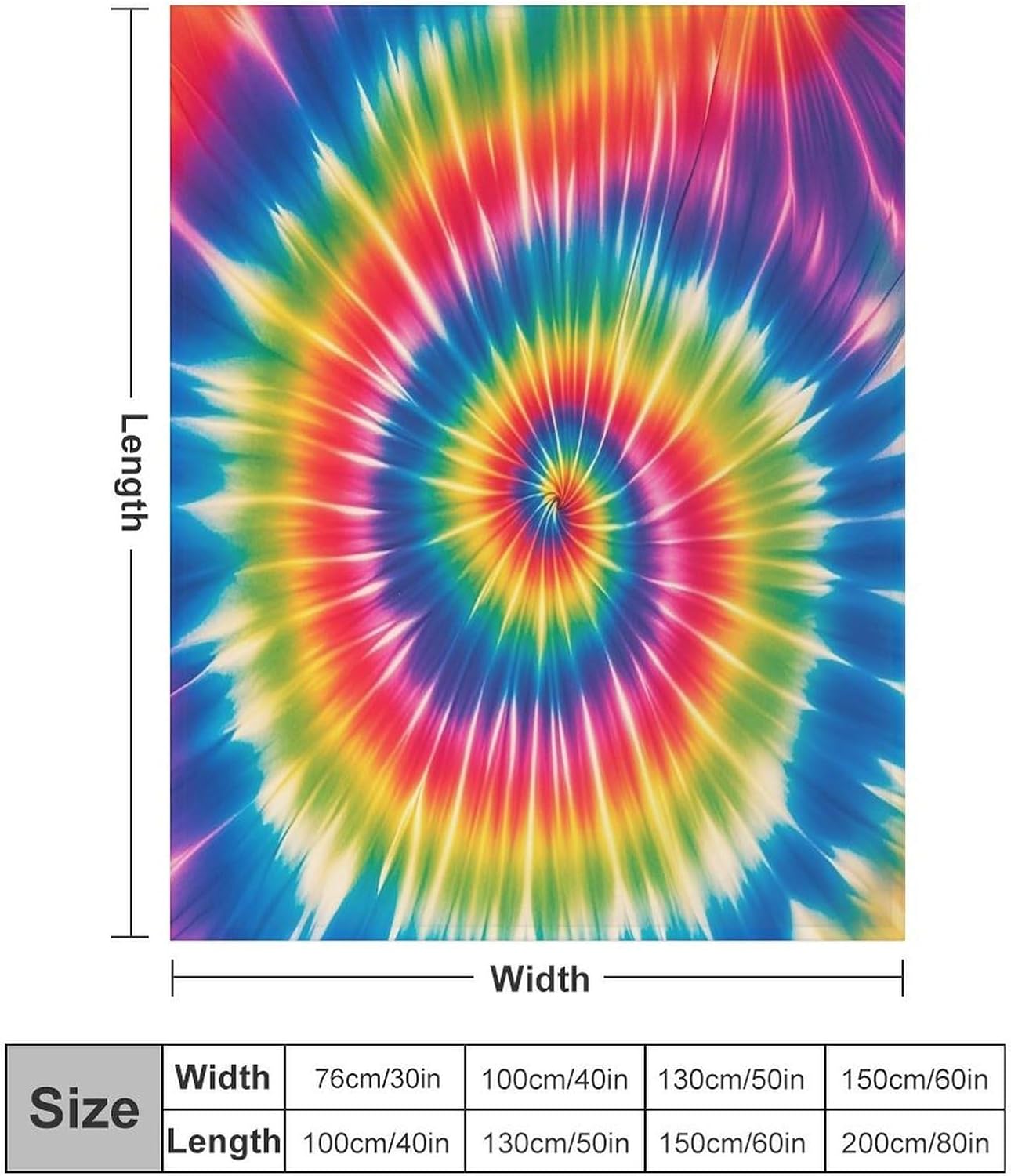 Tie Dye Rainbow Blanket Super Soft Lightweight Throw Blanket Cute Cozy Warm Bed Blanket Decorative Fuzzy Blanket All-Season Home Decor Gift for Sofa Couch Living Room 40"*50" （100 * 130cm）