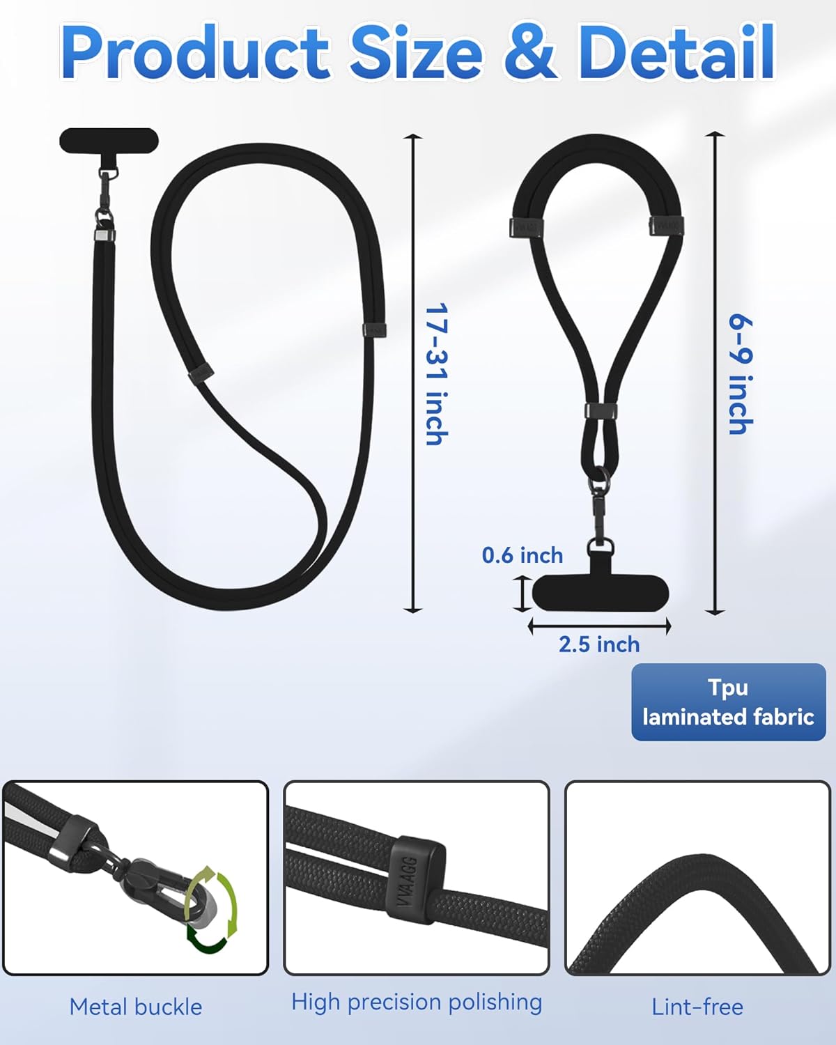 VVAAGG Cell Phone Lanyard for iPhone: Crossbody Phone Strap and Wrist Strap Most iPhone and Android Smartphones